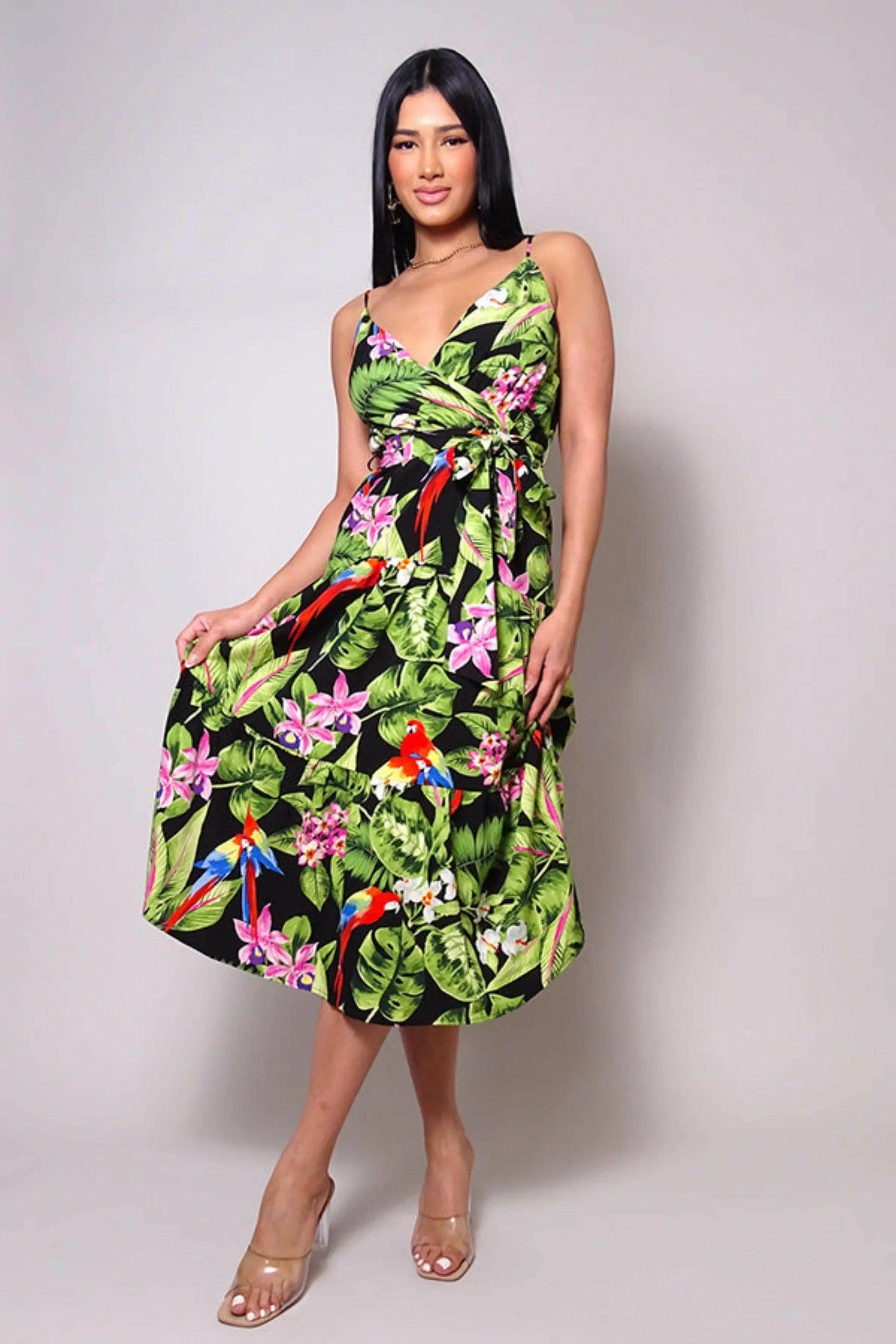 MAUI NIGHTS TROPICAL SUMMER MIDI DRESS Dress Epicplacess