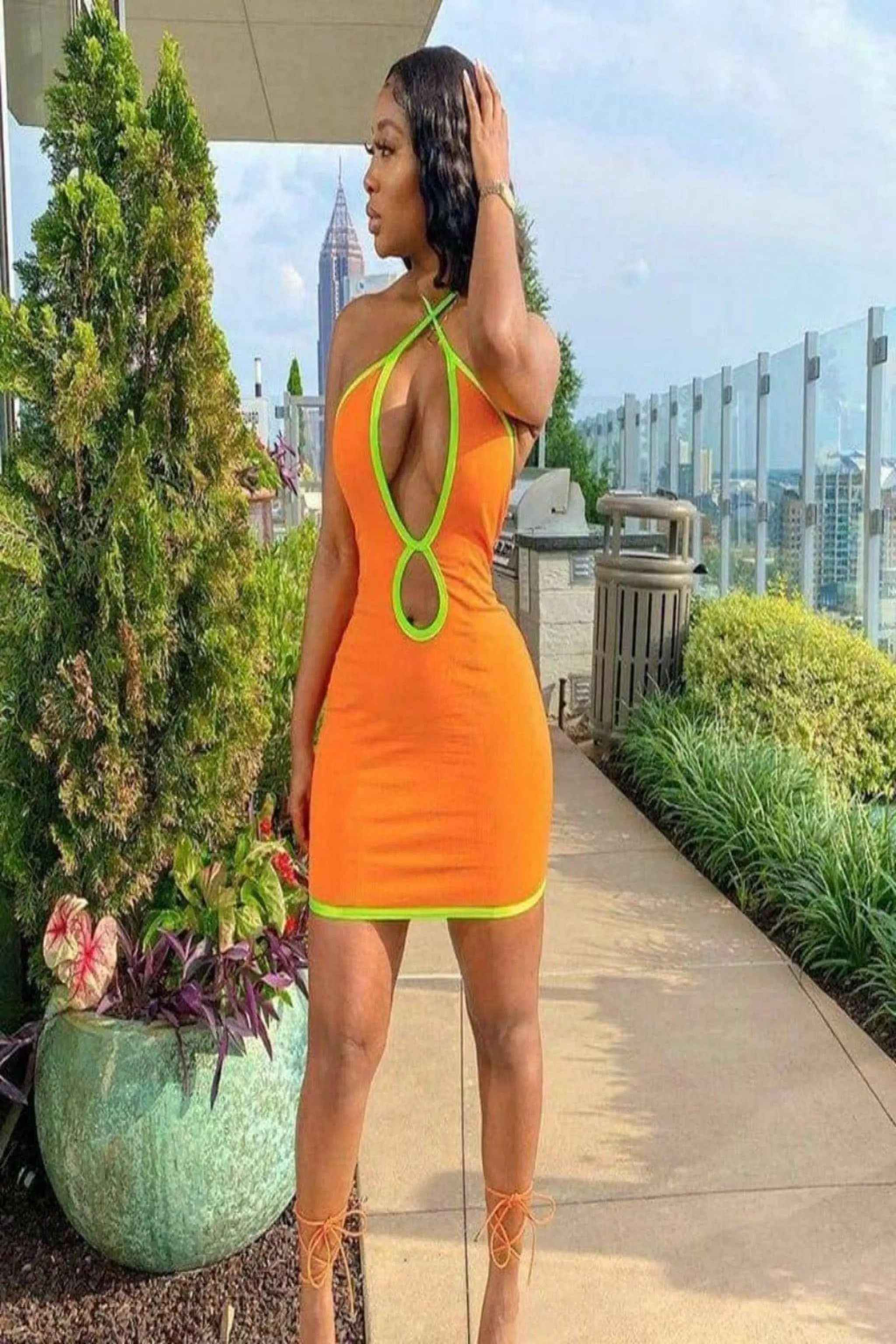 Orange mini dress - Epicplacess