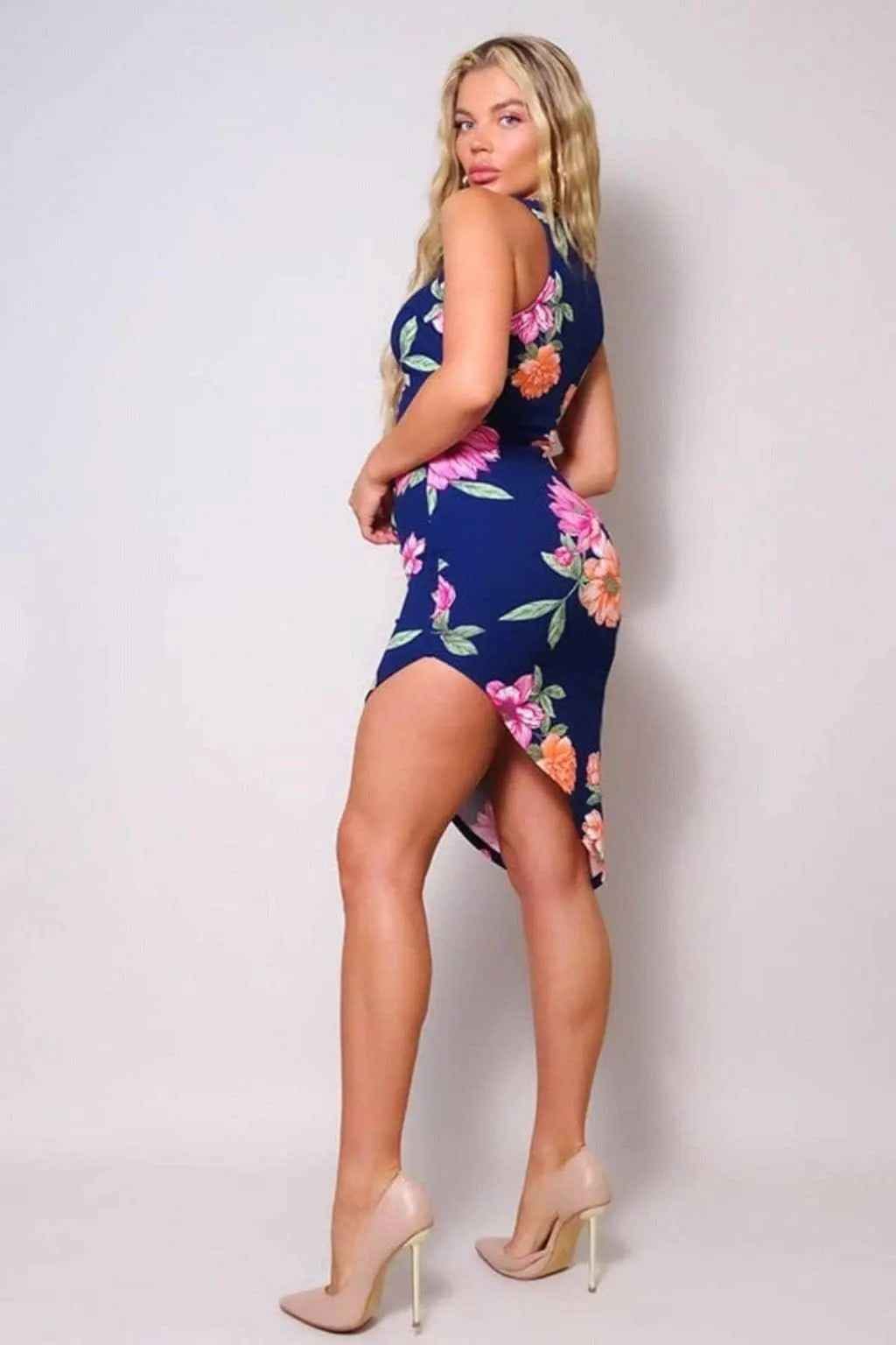 Pink Lily floral dress outfit view - Epicplacess