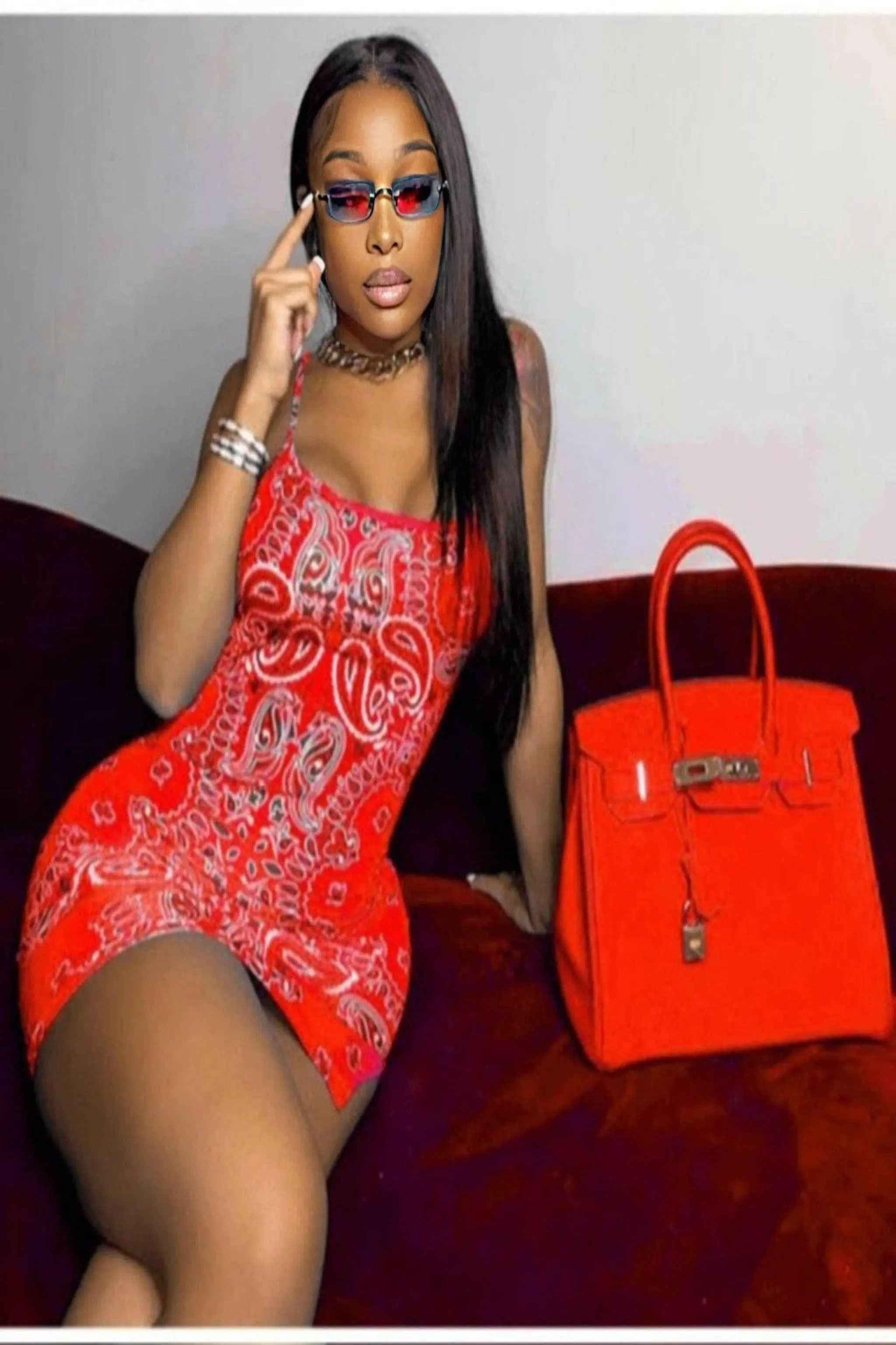 Red bandanna mini dress - Epicplacess
