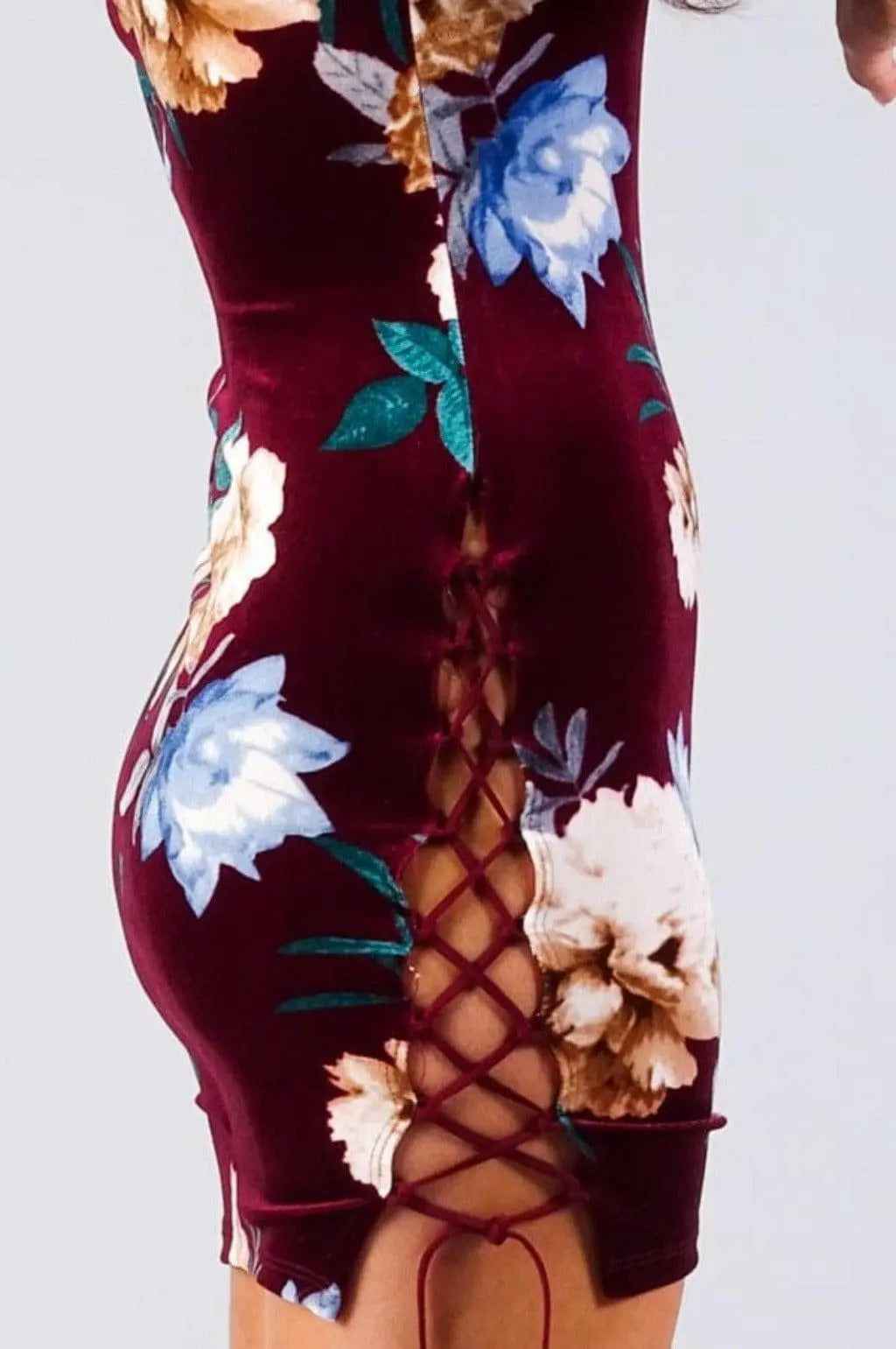 Velvet floral mini dress final detail - Epicplacess