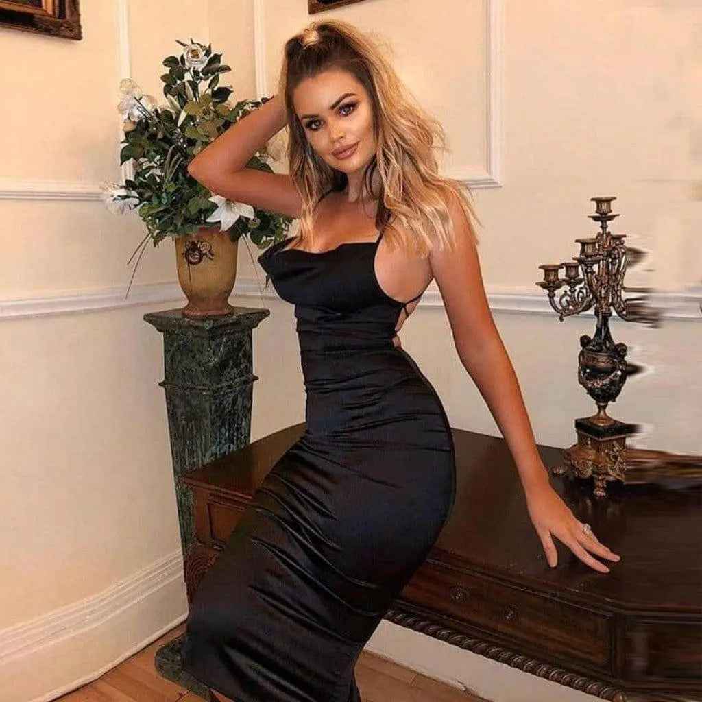 Ruched and ready midi dress back view - Epicplacess