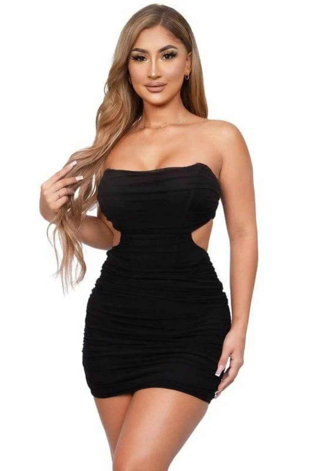 Black side cuts corset mini dress - Epicplacess
