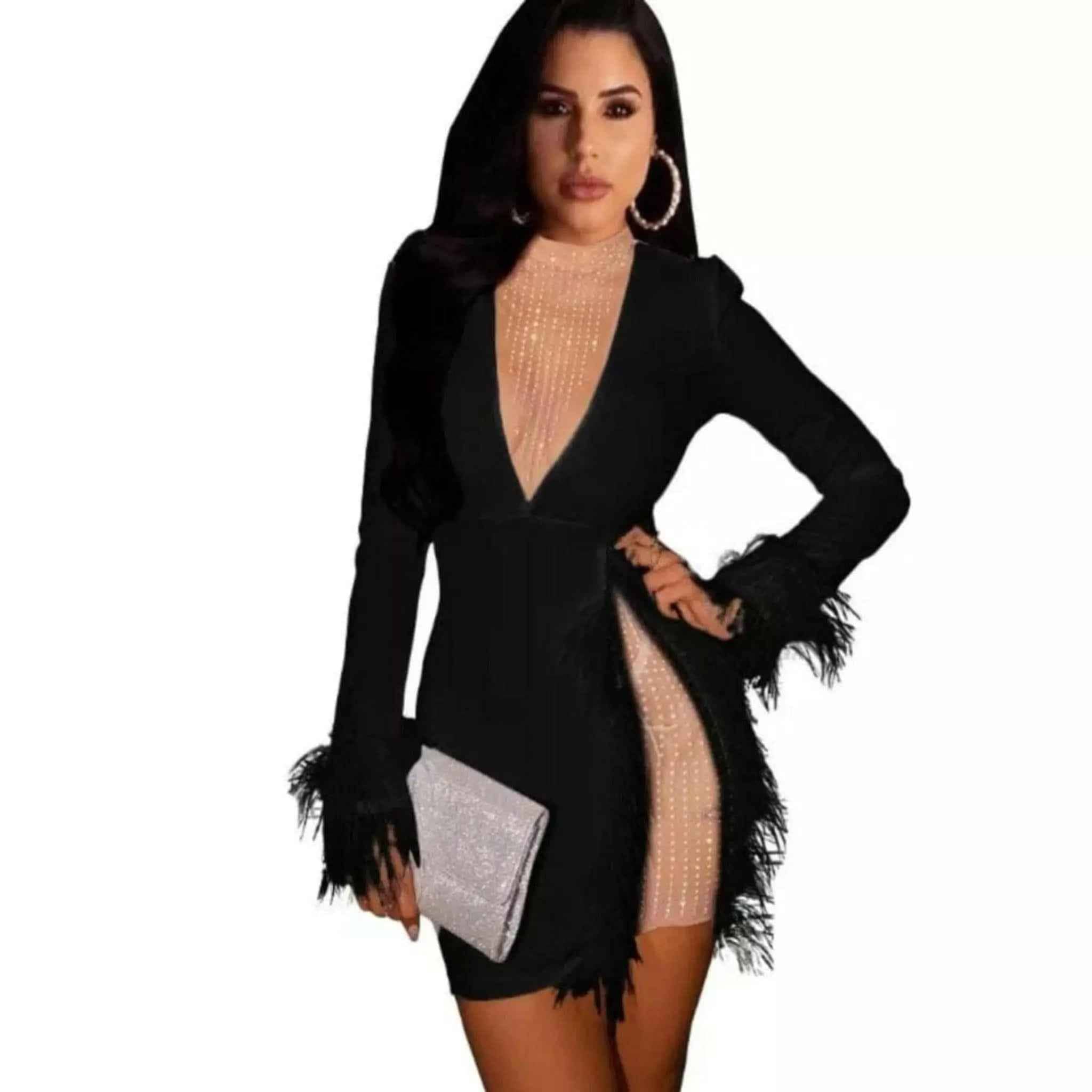 Embellished mini dress front view - Epicplacess