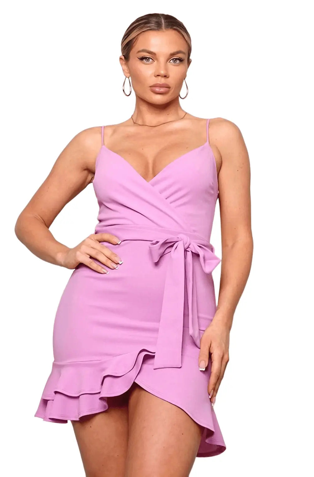 Arabella Ruffled Mini Dress-Pink Dress Epicplacess S PINK