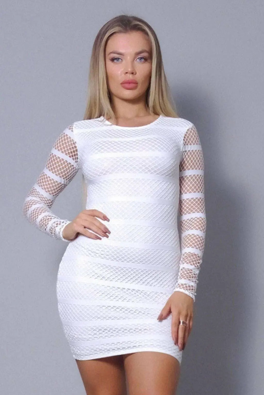 See Through Me Sexy Mesh Mini Dress Dress Epicplacess S White