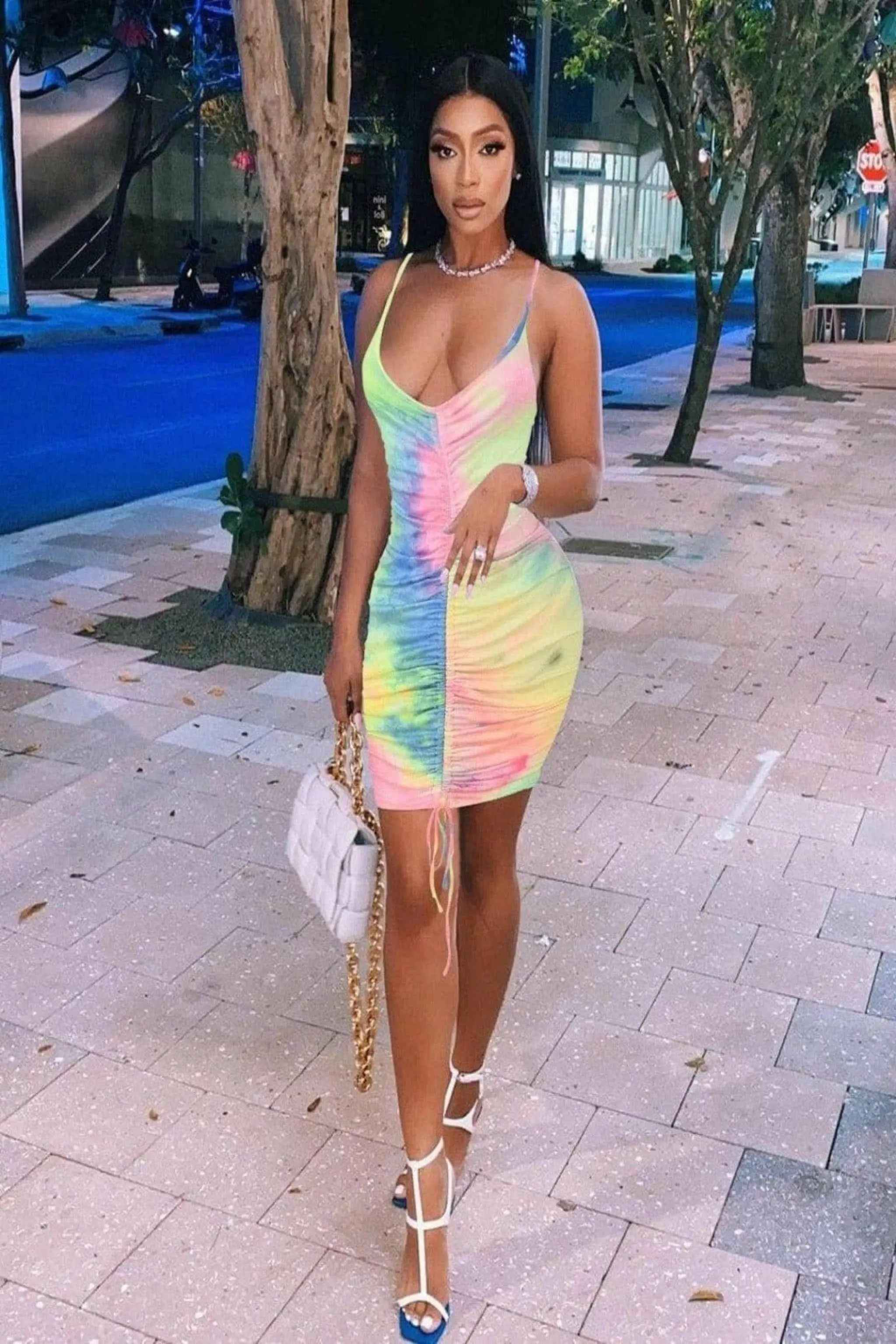 Printed mini dress outfit view - Epicplacess