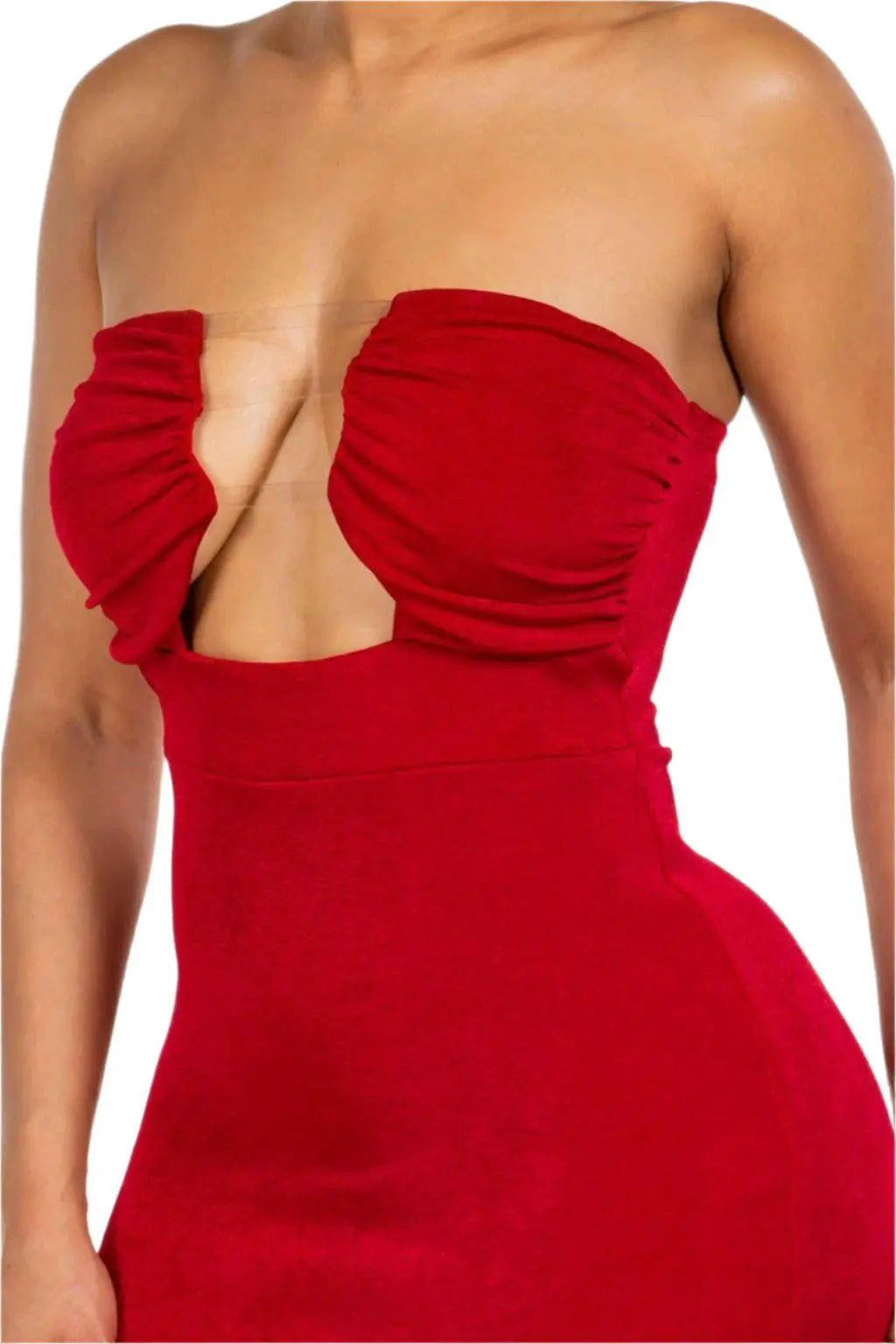 Slinky Invisible Strap Midi Dress - Epicplacess