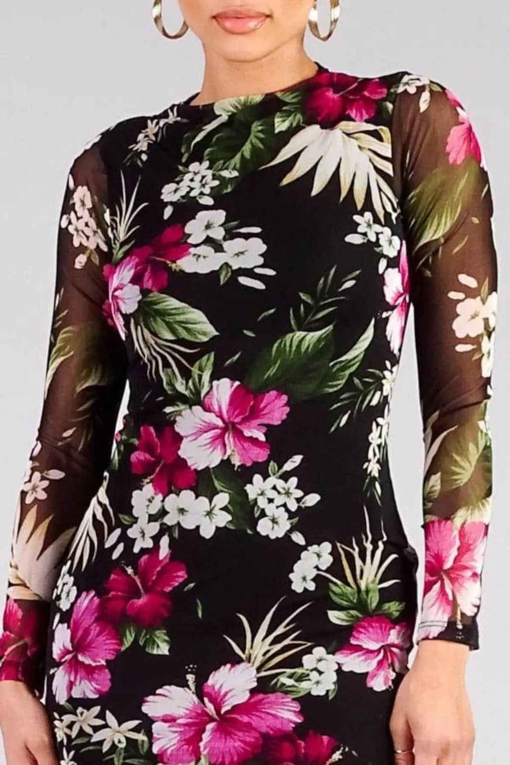 Floral mini dress front view - Epicplacess