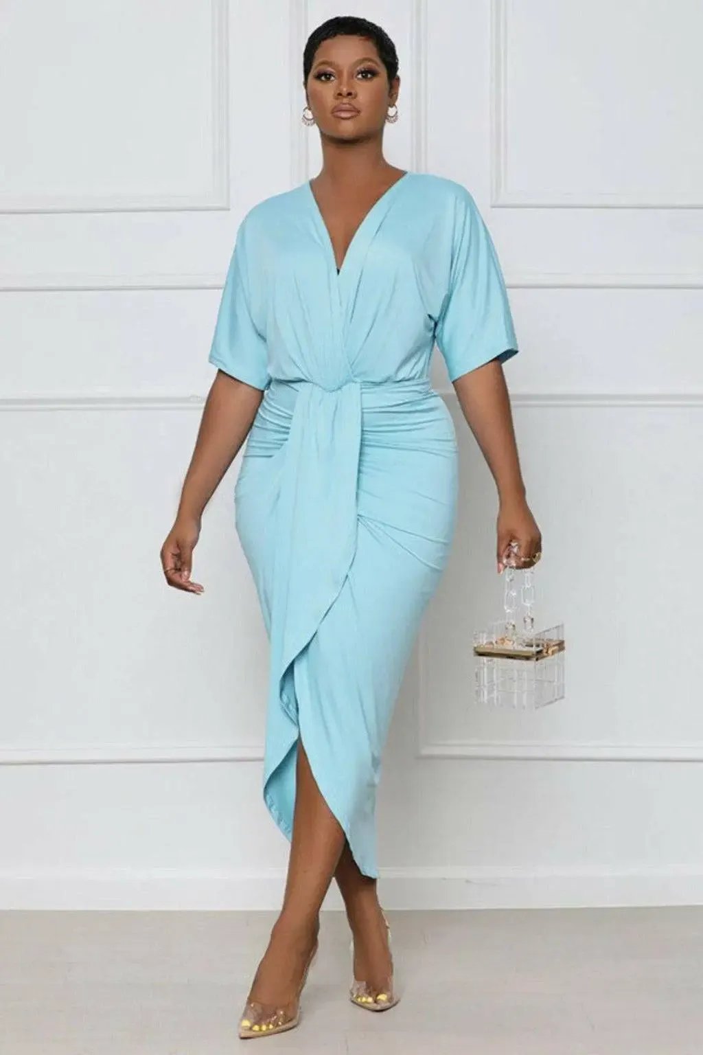 Blue plus size maxi dress - Epicplacess