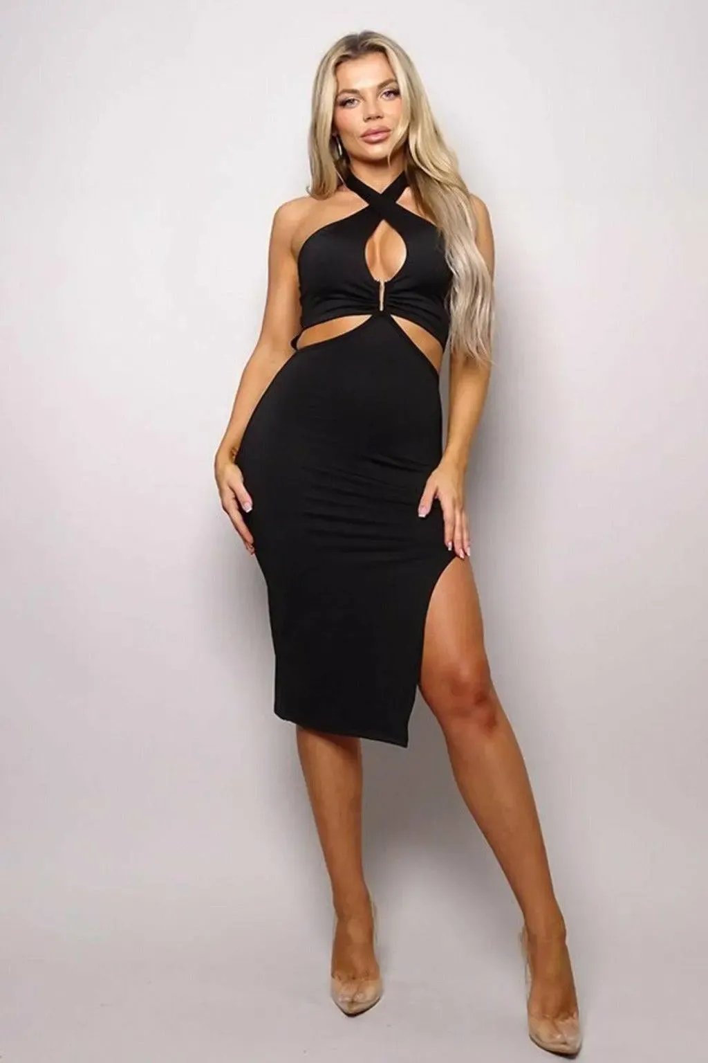 Valentina Verano cutout halter midi dress - Epicplacess
