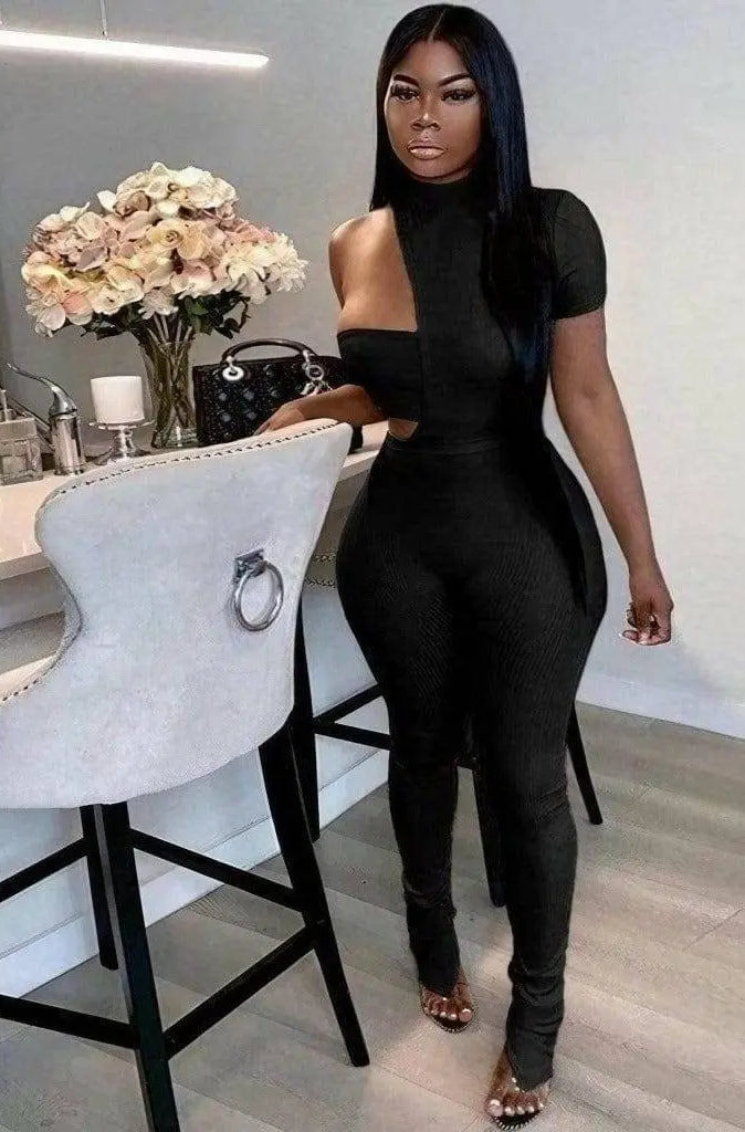 Chancy Hooded Knit CutOut Jumpsuits jumpsuits Epicplacess