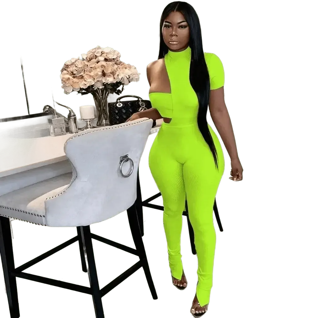 Hooded knit jumpsuit front view - Epicplacess