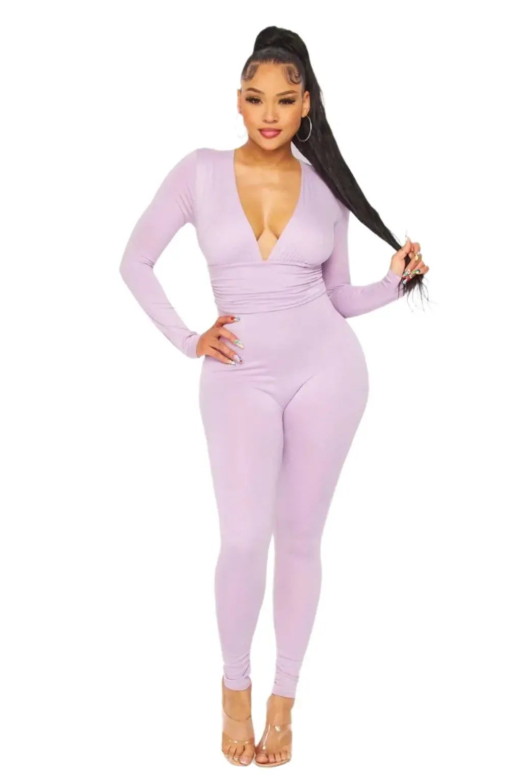 Pink jumpsuit outfit view - Epicplacess