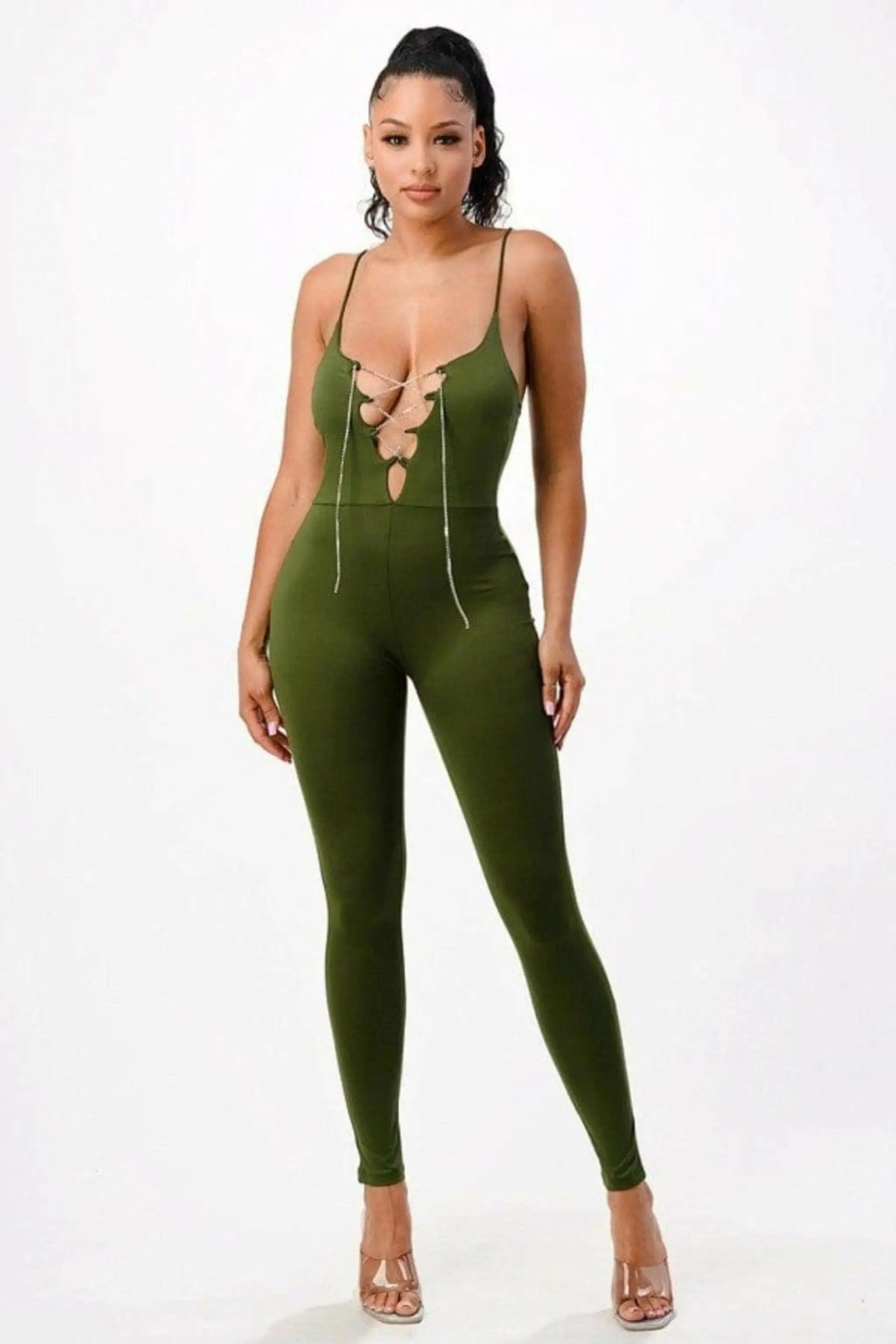 Green capri jumpsuit - Epicplacess