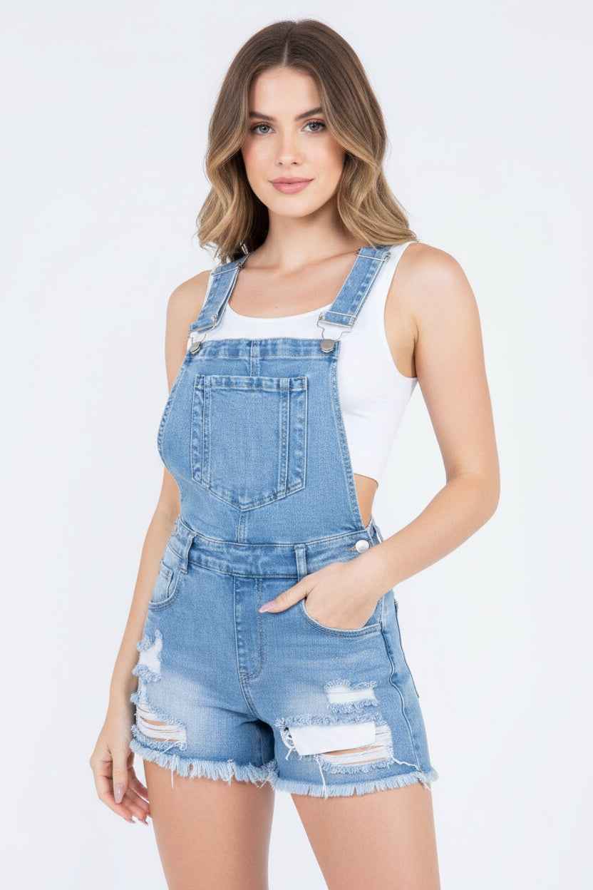 Blue overalls outfit view - Epicplacess