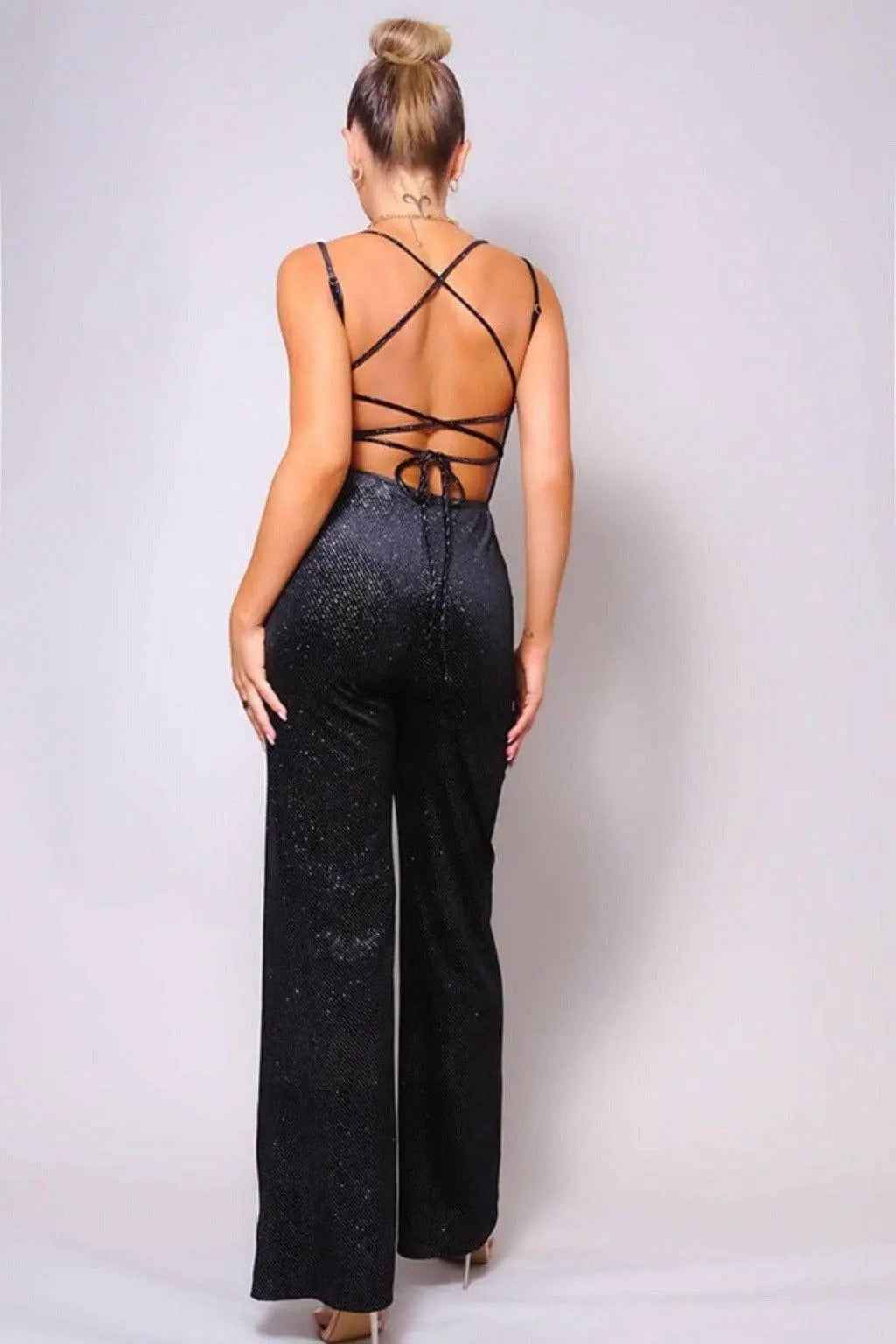 Sweet But Sassy Sparkle Glitter Jumpsuit