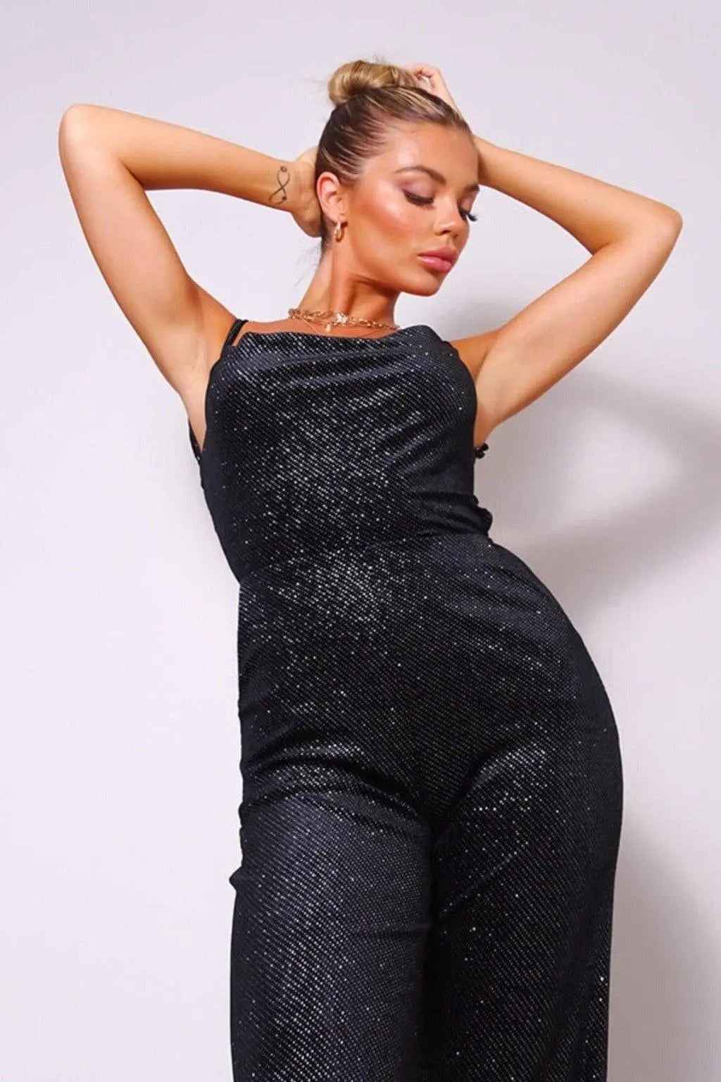 Glitter velvet jumpsuit detail - Epicplacess