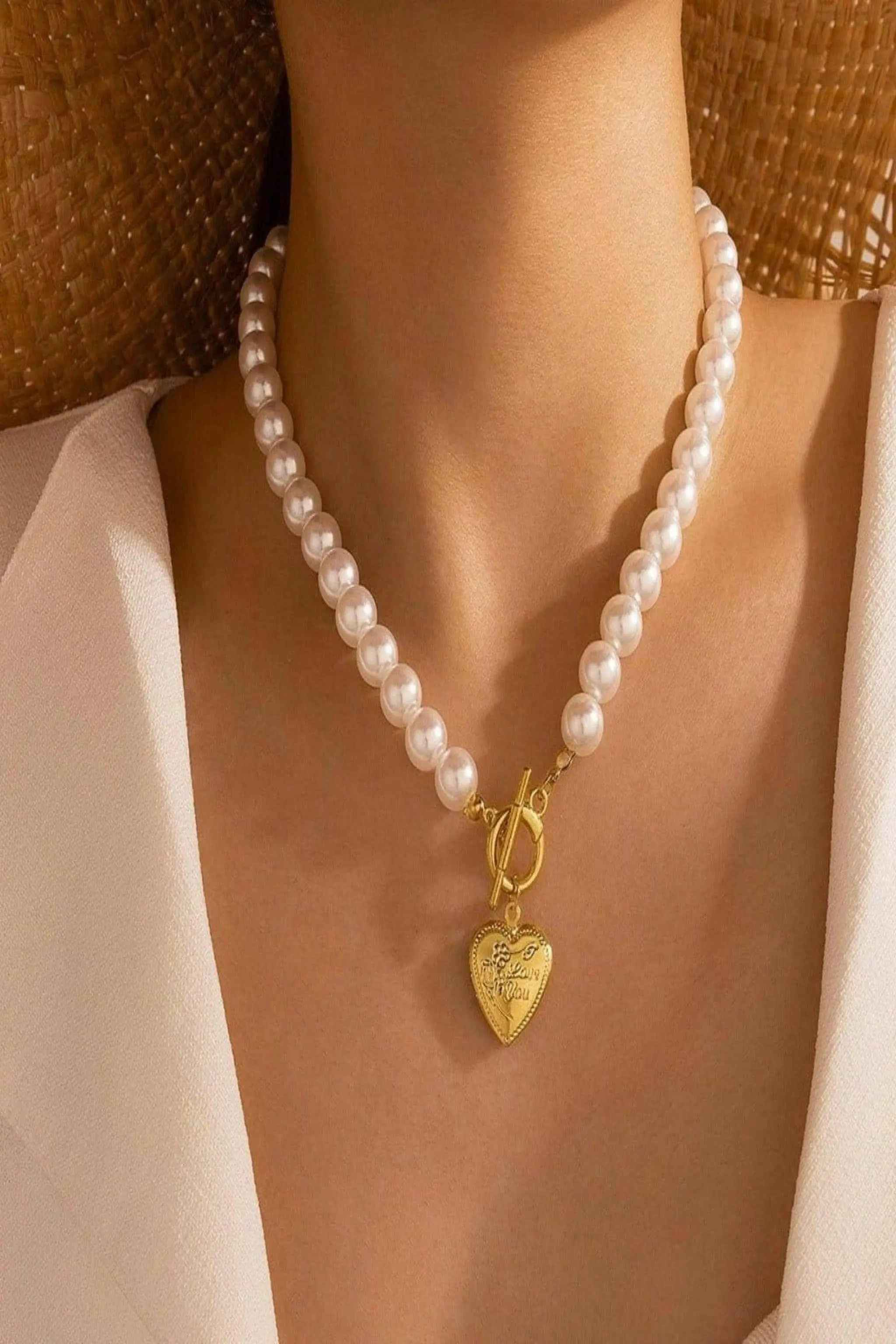Pearl heart opal necklace - Epicplacess
