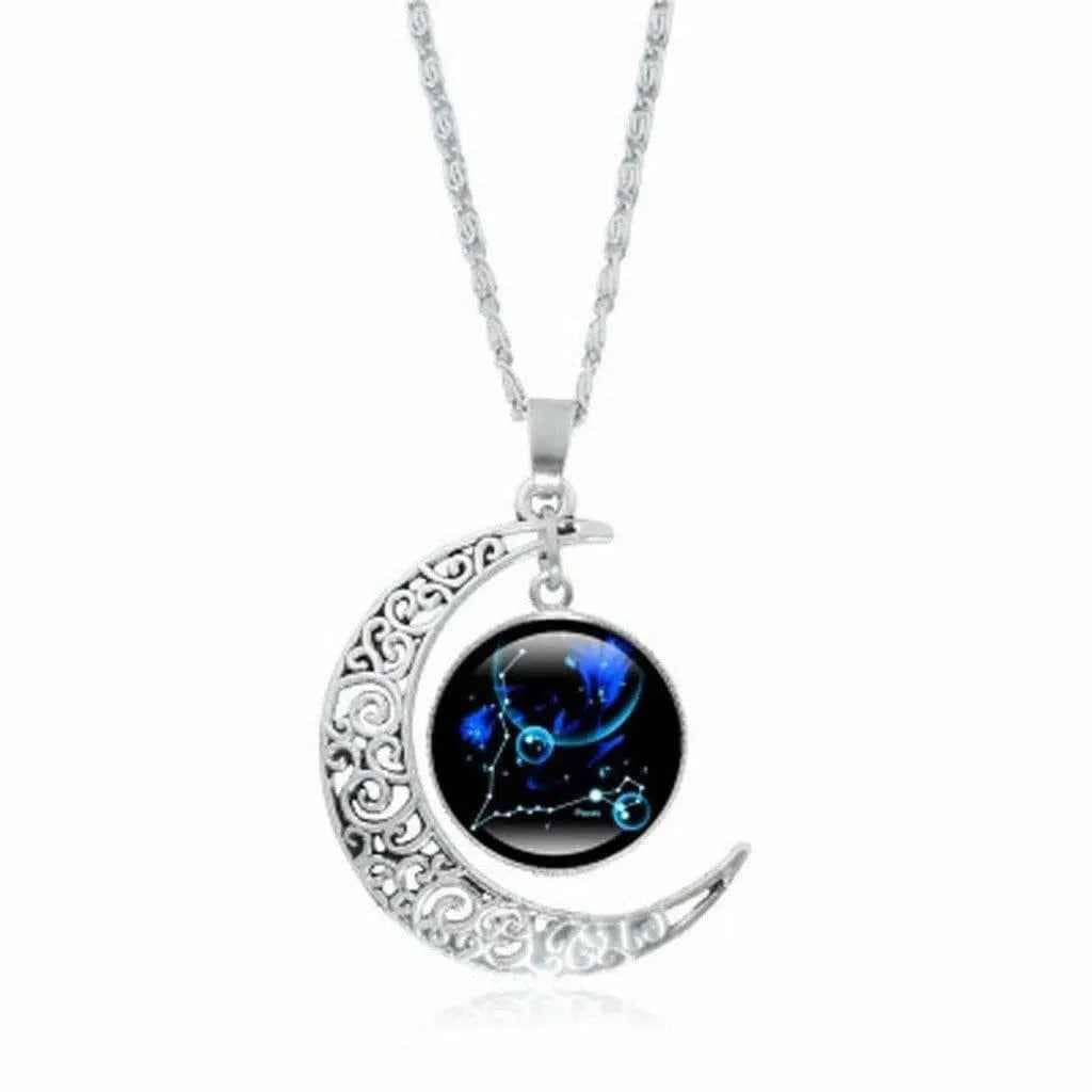 Blue crescent moon necklace - Epicplacess