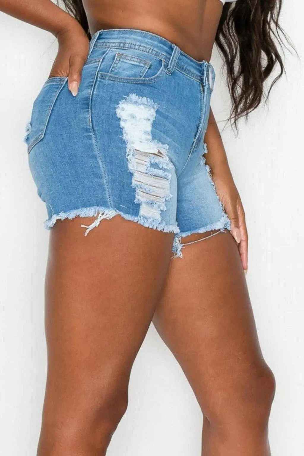 Denim shorts front view - Epicplacess