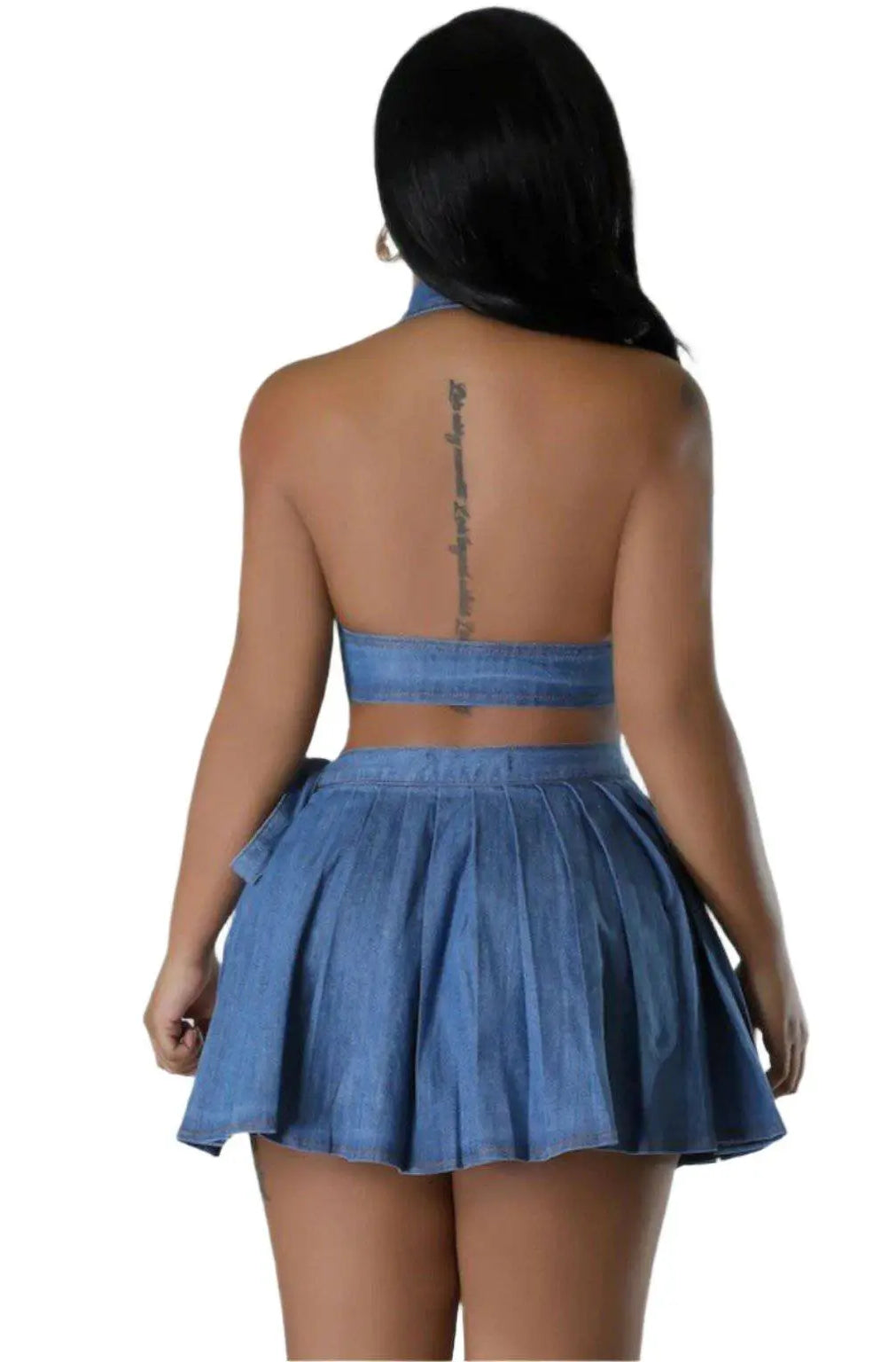 City Slicker Denim Mini Skirt -Blue skirts Epicplacess