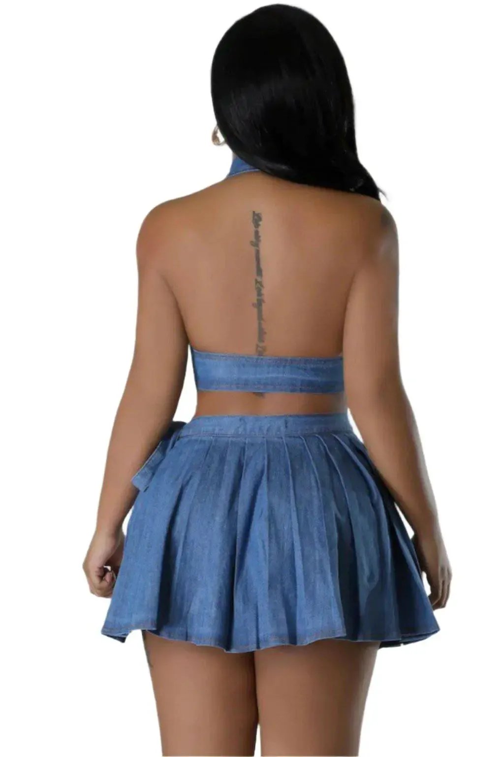 Blue skirt outfit view - Epicplacess