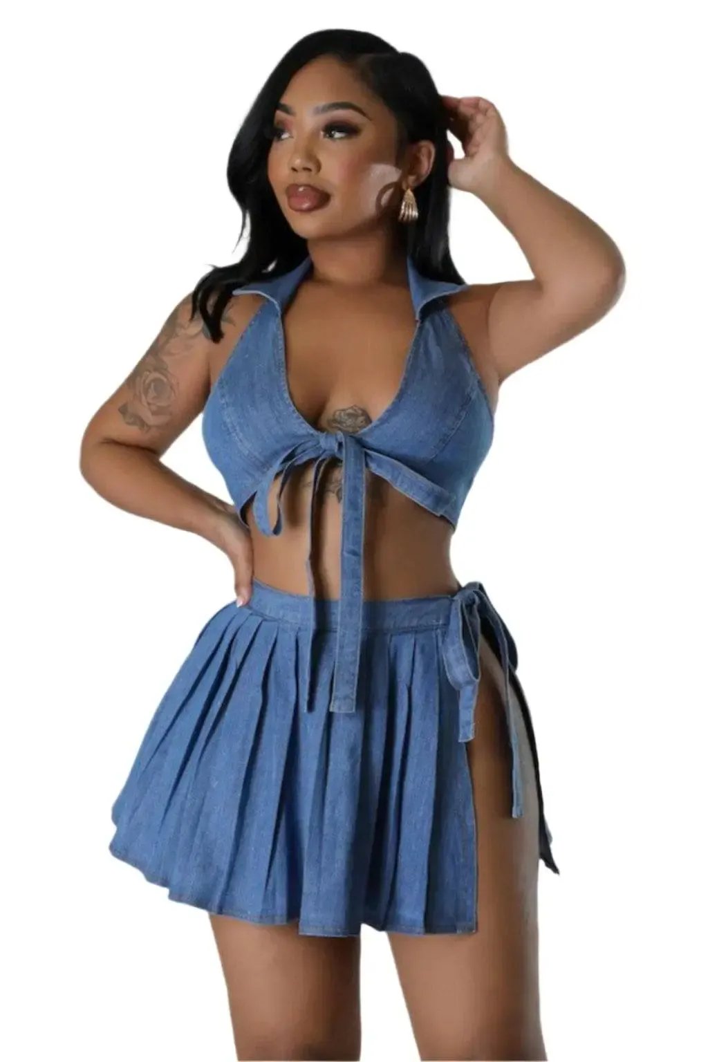 Blue skirt back view - Epicplacess