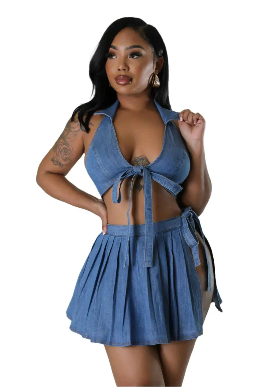 City Slicker Denim Mini Skirt -Blue skirts Epicplacess S Blue