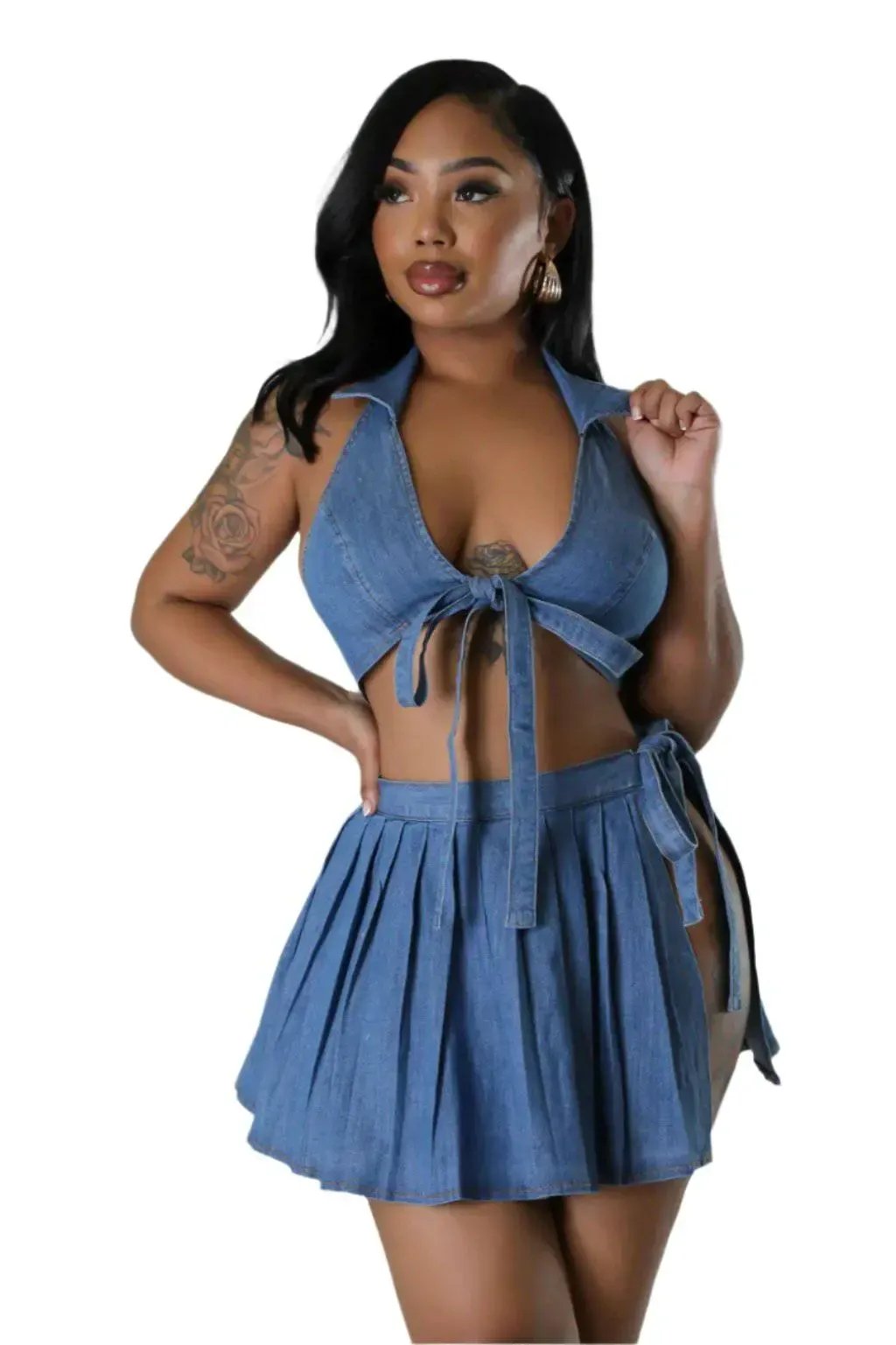 Blue denim mini skirt - Epicplacess