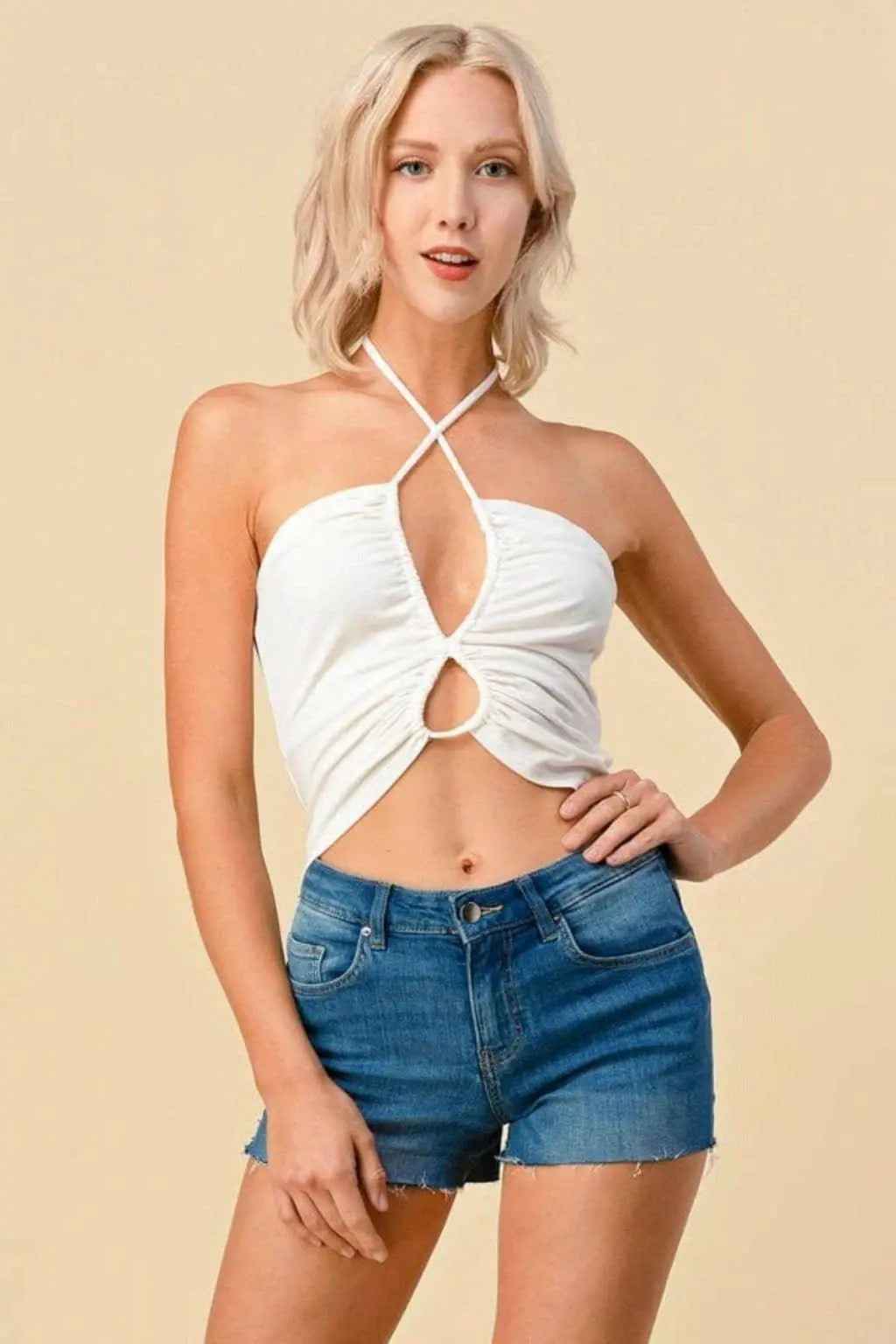 White front tie crop top - Epicplacess