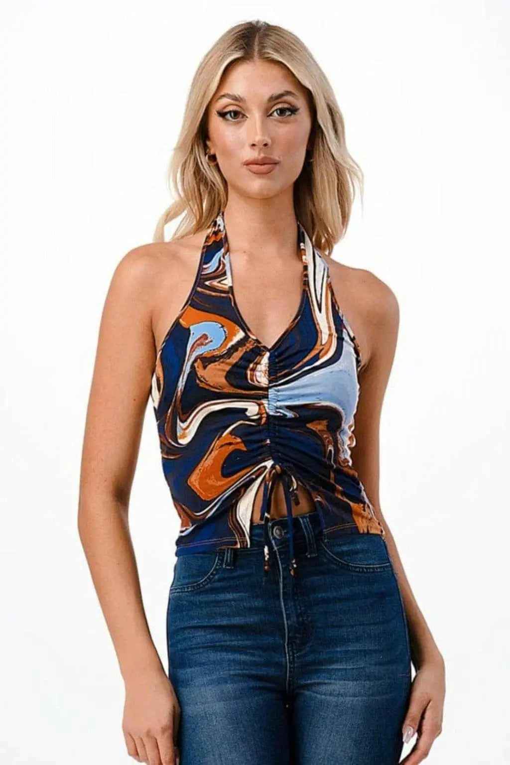 Blue crop top side view - Epicplacess