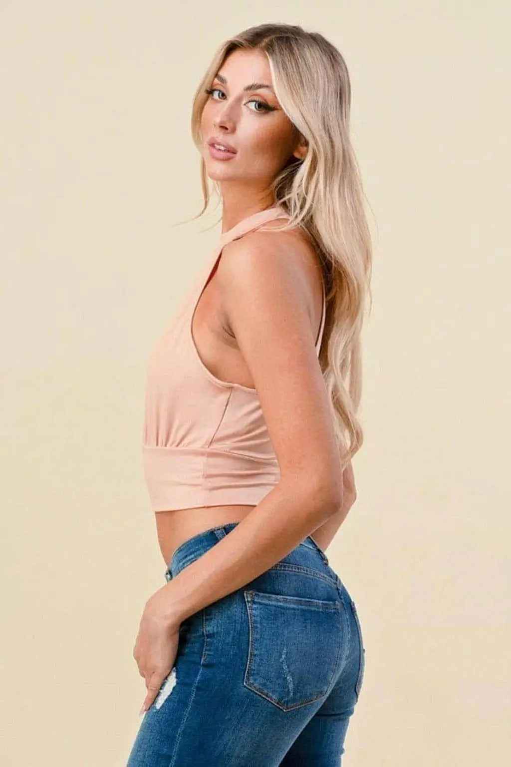 Pink halter top side view - Epicplacess