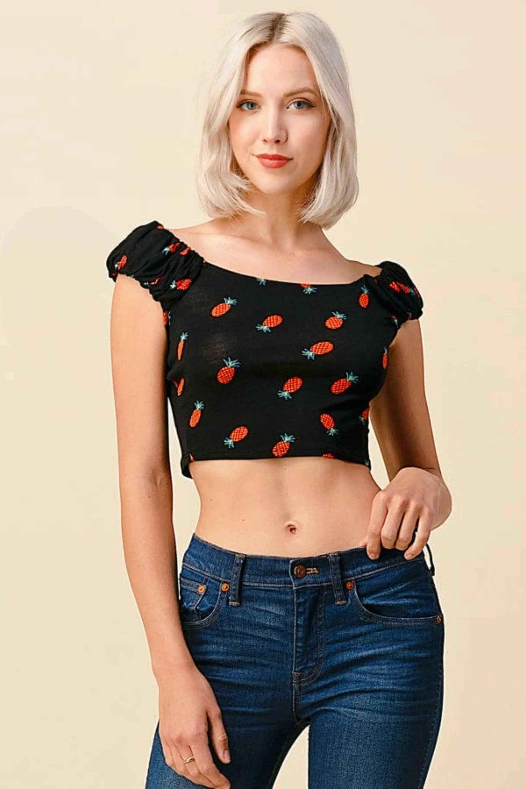 Ruffle sleeve top product view - Epicplacess
