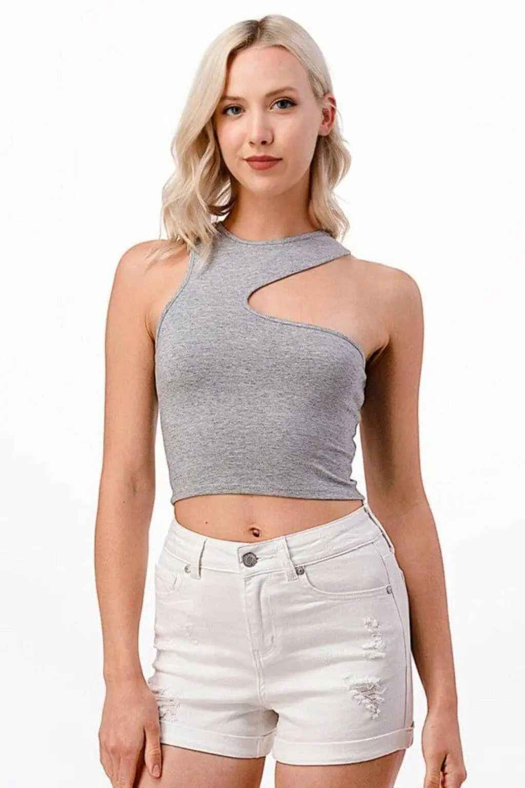 Grey tank top front view - Epicplacess