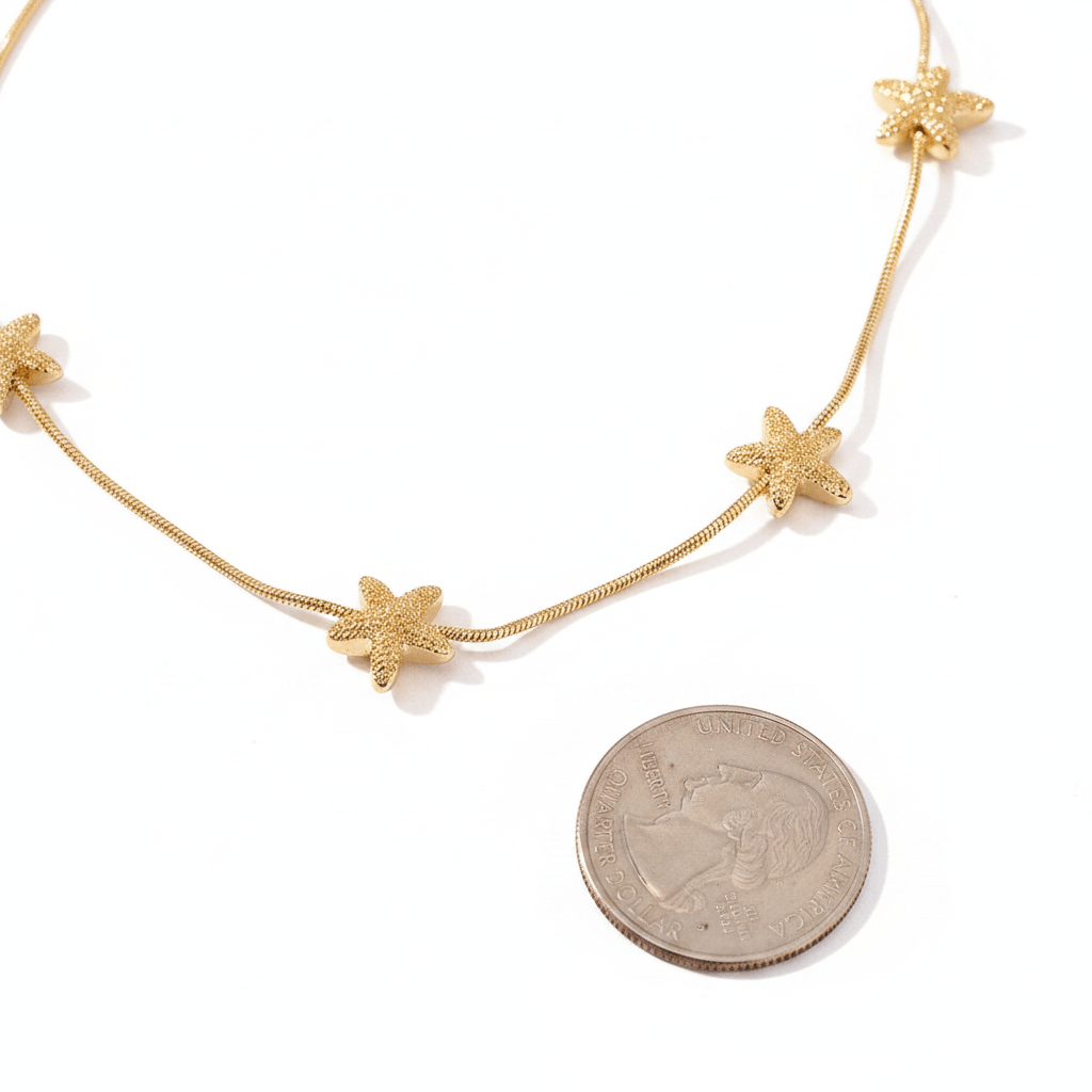 Starfish Station Necklace - Gold Detail Size Reference