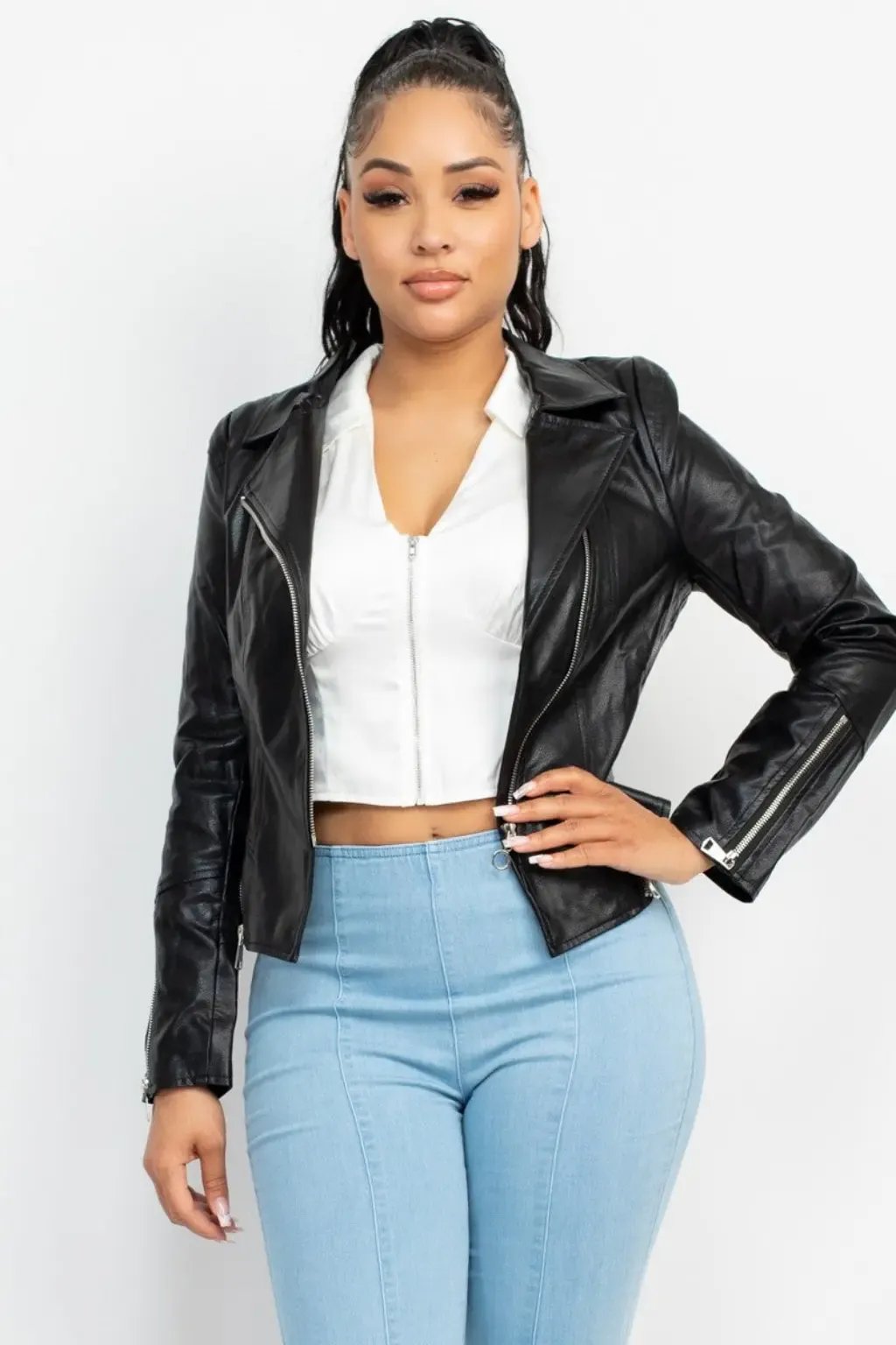 Coated moto jacket detail - Epicplacess
