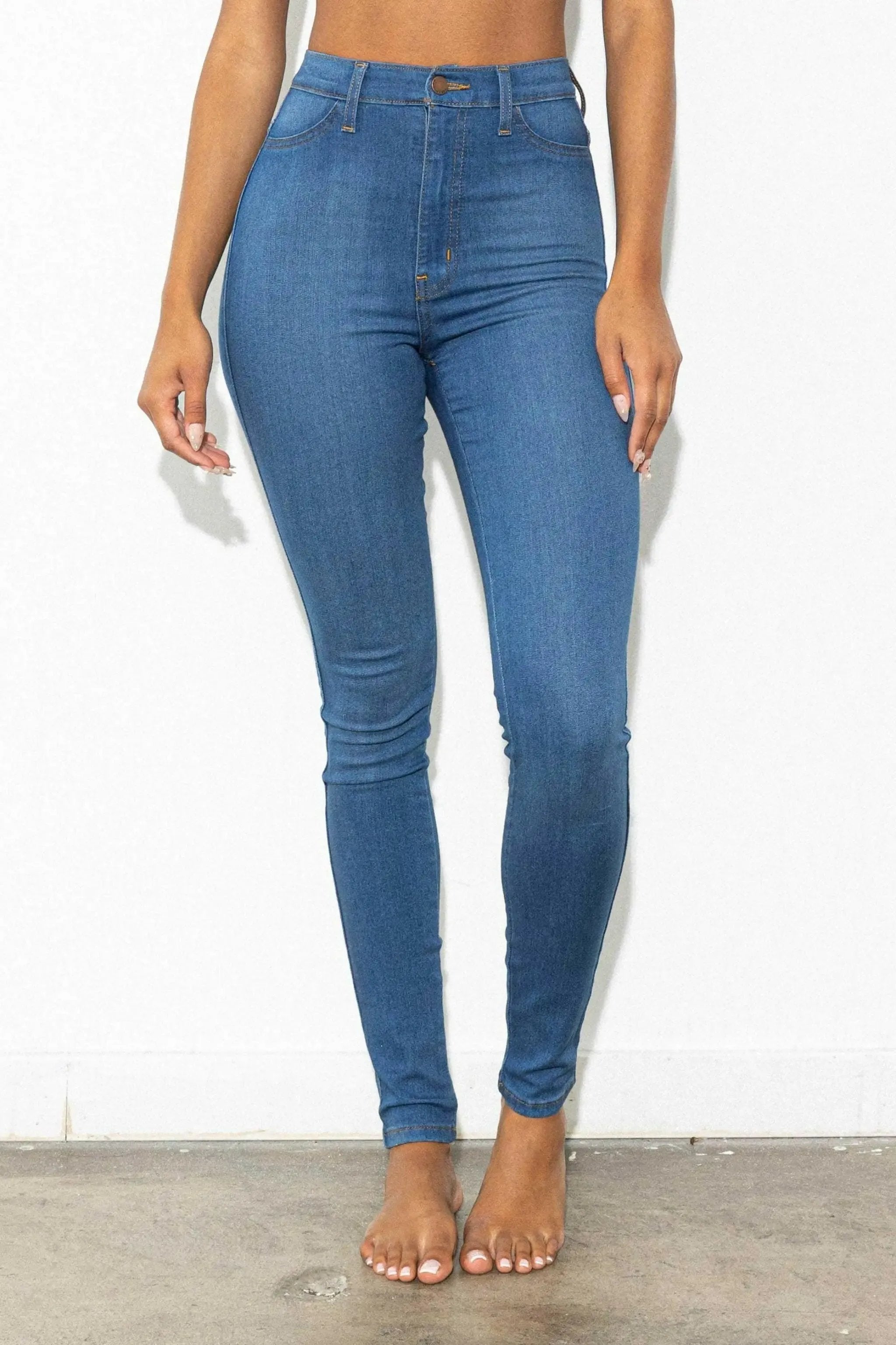 Blue super smoothing stretch skinny jeans - Epicplacess
