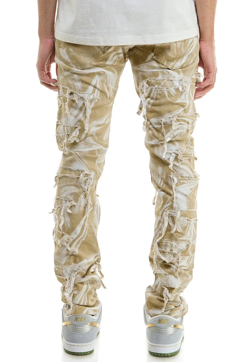 Fleece Lined Skinny jeans Way Frayed Straight - Epicplacess