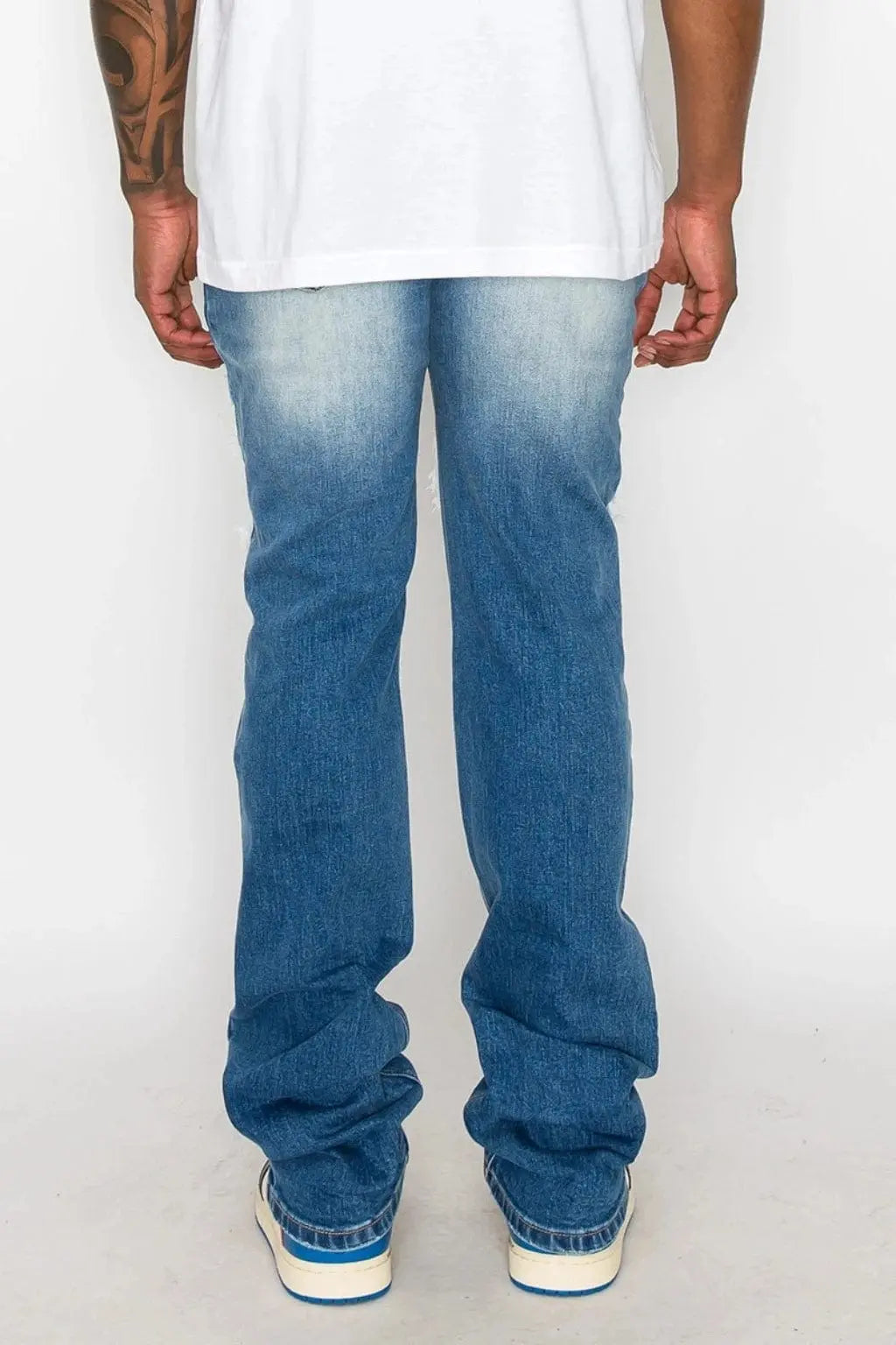 Through It Ripped Skinny Flared Jeans - Blue - Epicplacess