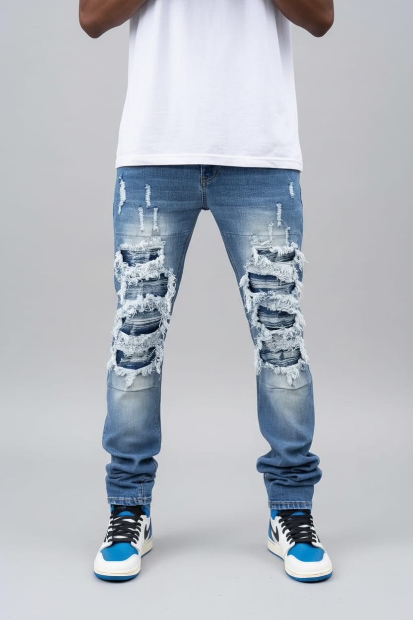 Men's ripped skinny flared jeans - Epicplacess