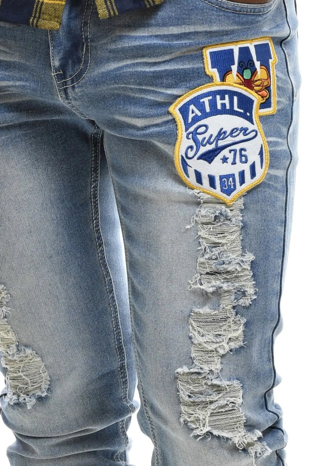 Super Skinny Ahead Of The Game Ripped Stacked Jeans - Epicplacess
