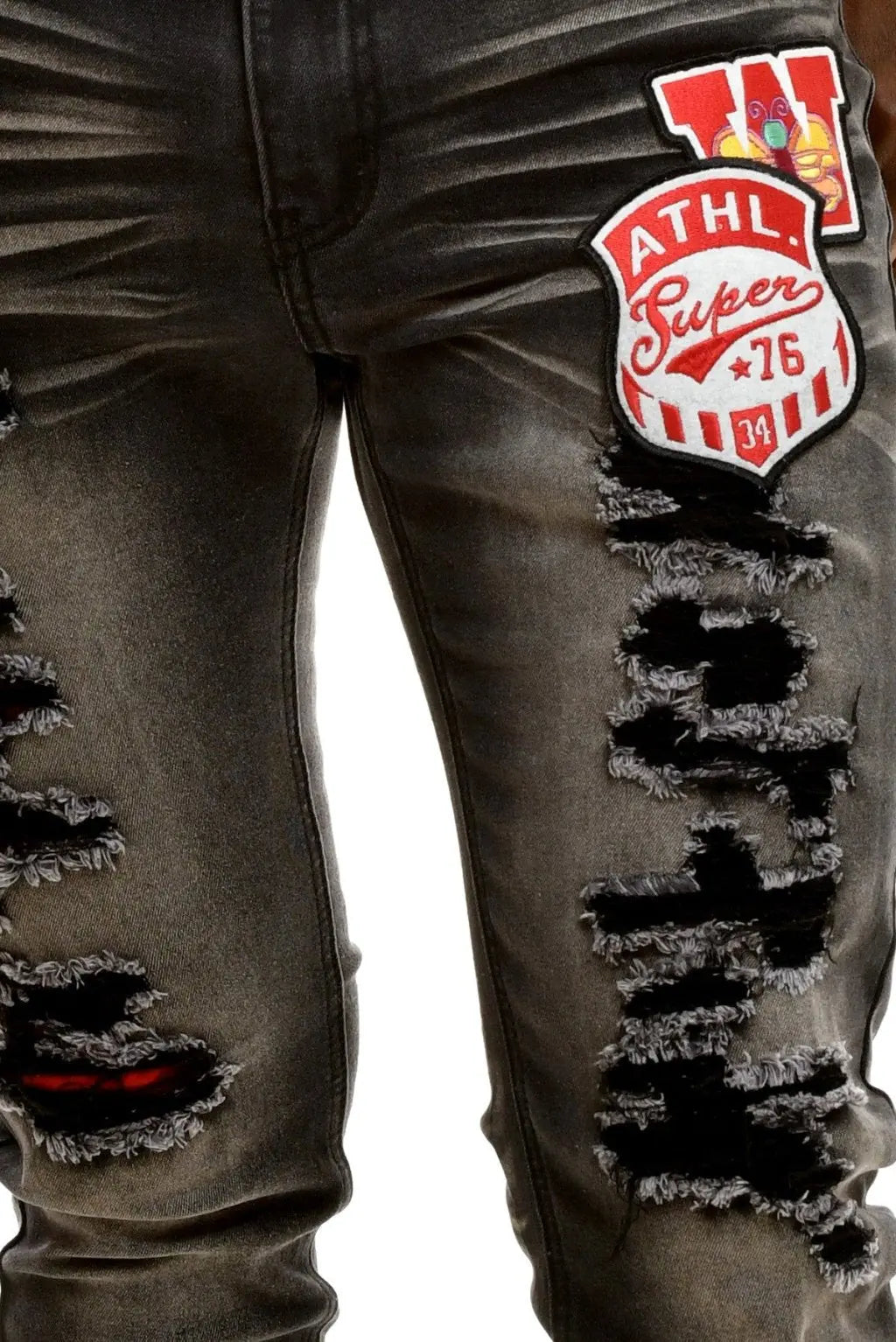 Super Skinny Ahead Of The Game Ripped Stacked Jeans - Epicplacess