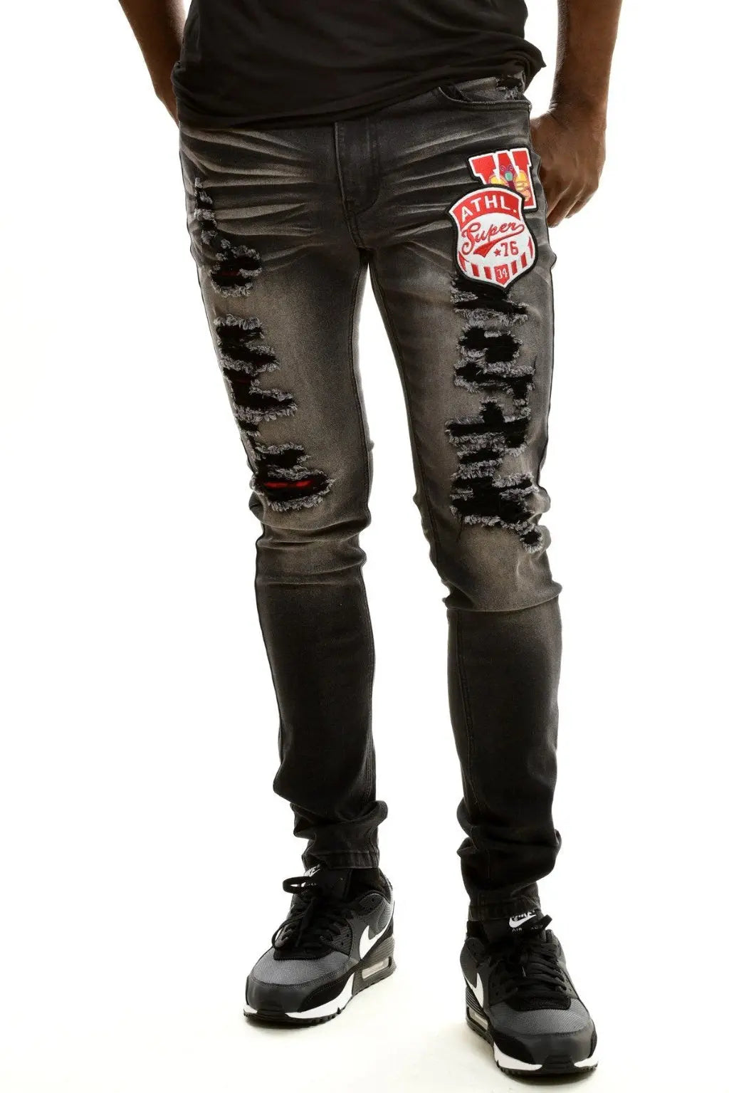 Super Skinny Ahead Of The Game Ripped Stacked Jeans - Epicplacess