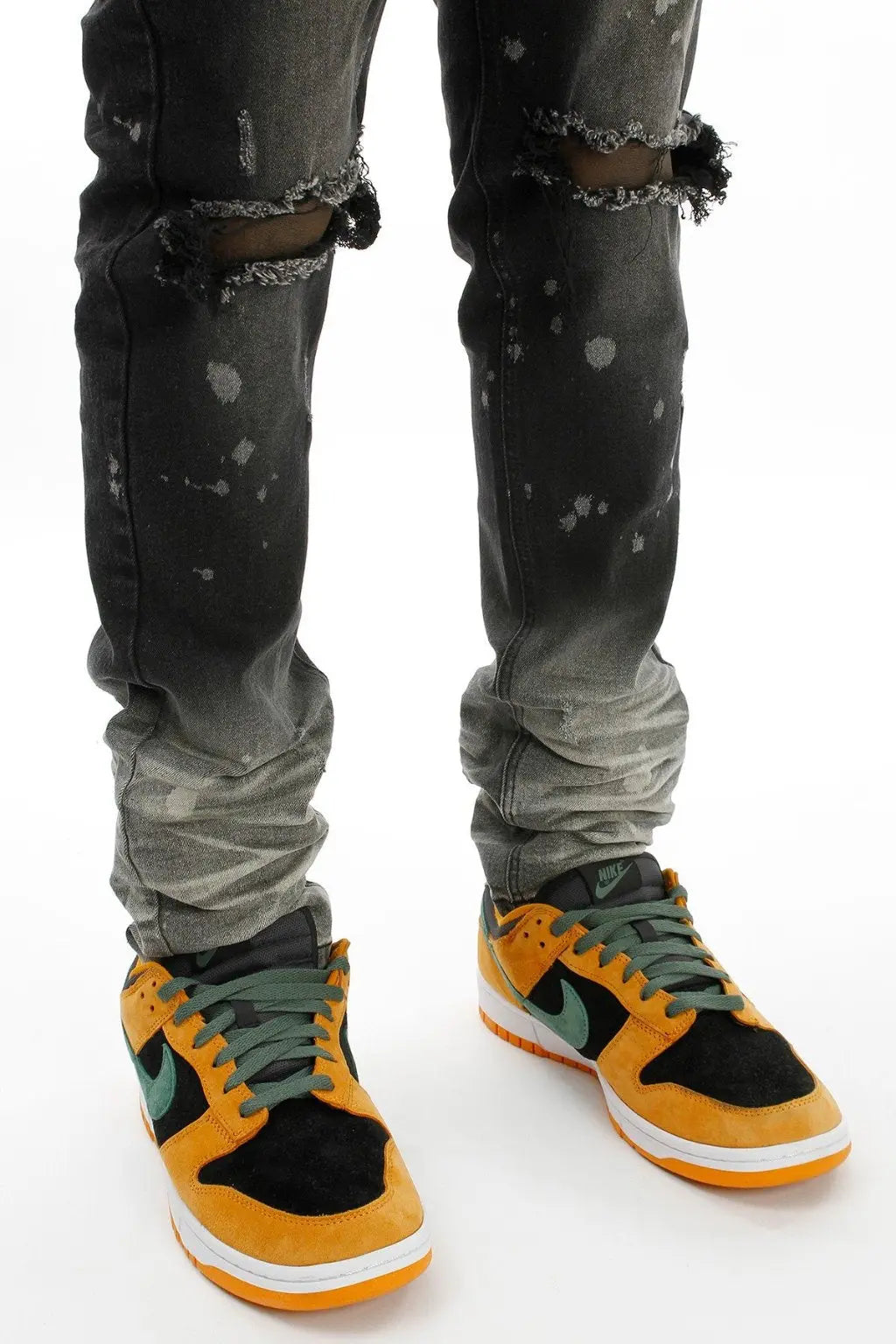 Bleached Stacked Frame Skinny Jeans -Blue - Epicplacess