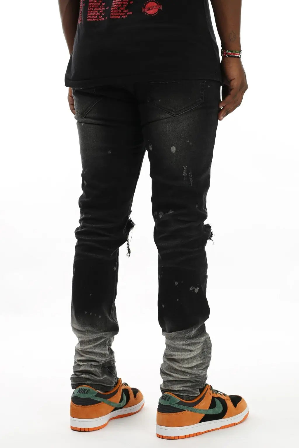 Bleached Stacked Frame Skinny Jeans -Blue - Epicplacess