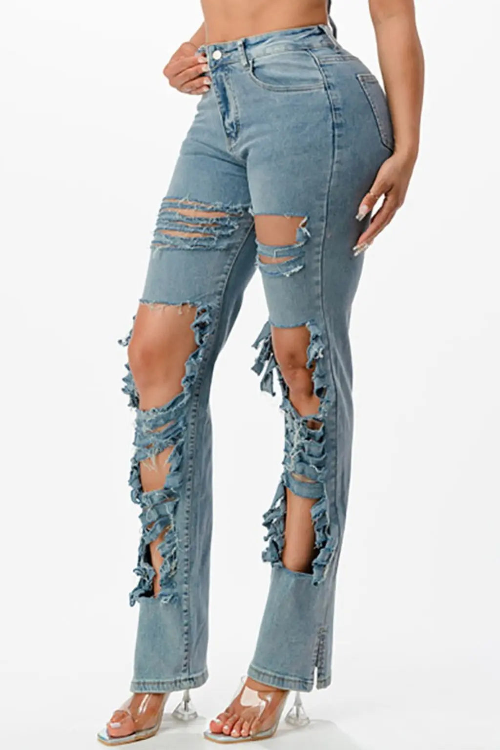 Epic Light Wash Ripped Skinny Jeans - Epicplacess