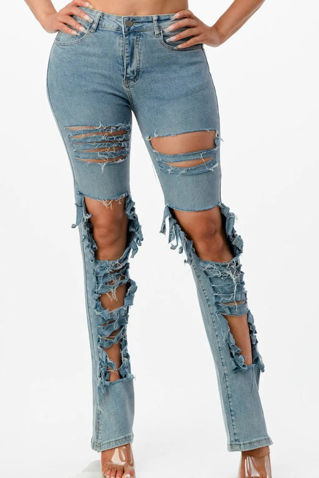 Epic Light Wash Ripped Skinny Jeans - Epicplacess