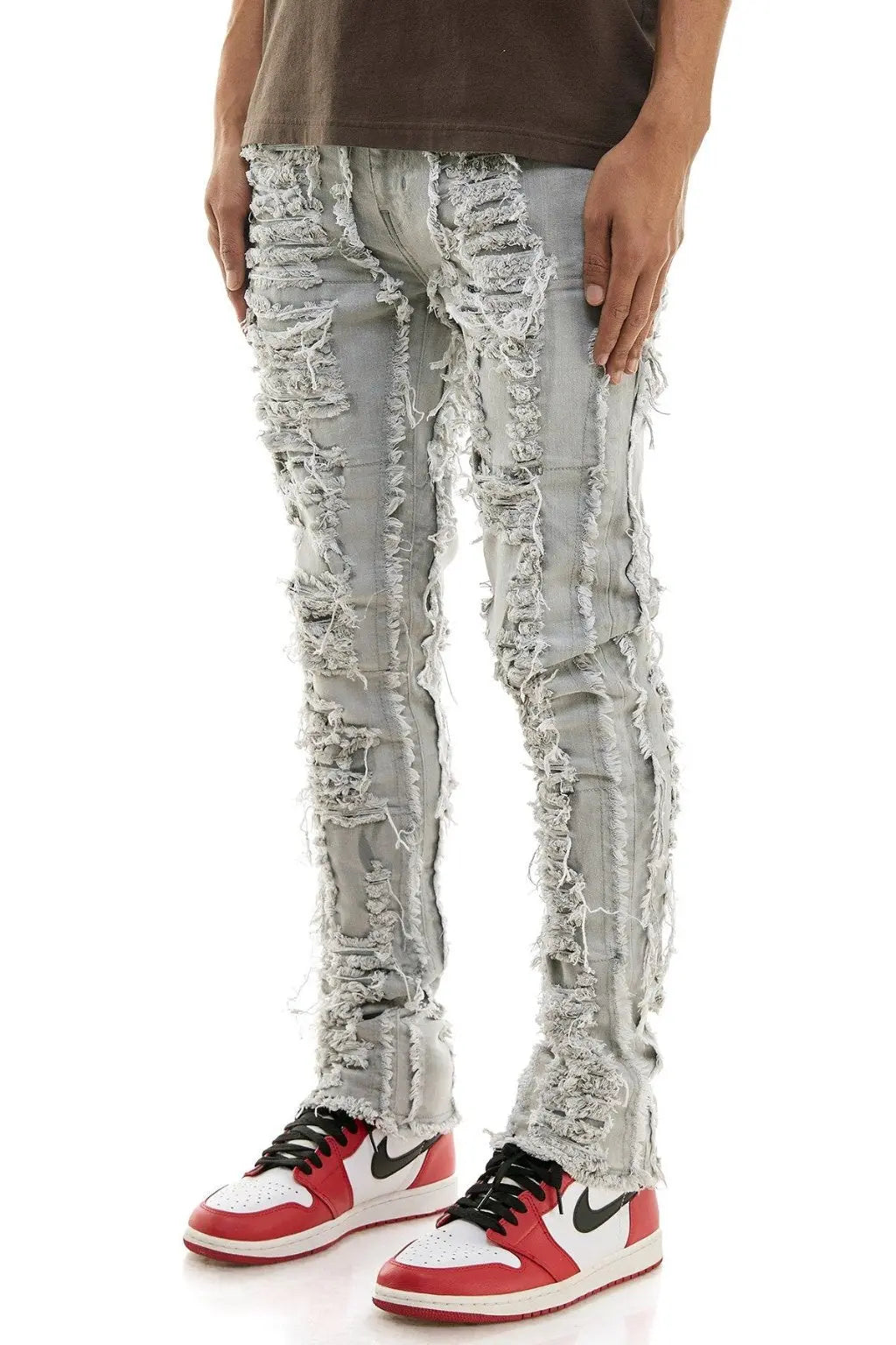 Epix It Distressed Jacquard Super Skinny Jeans - Epicplacess