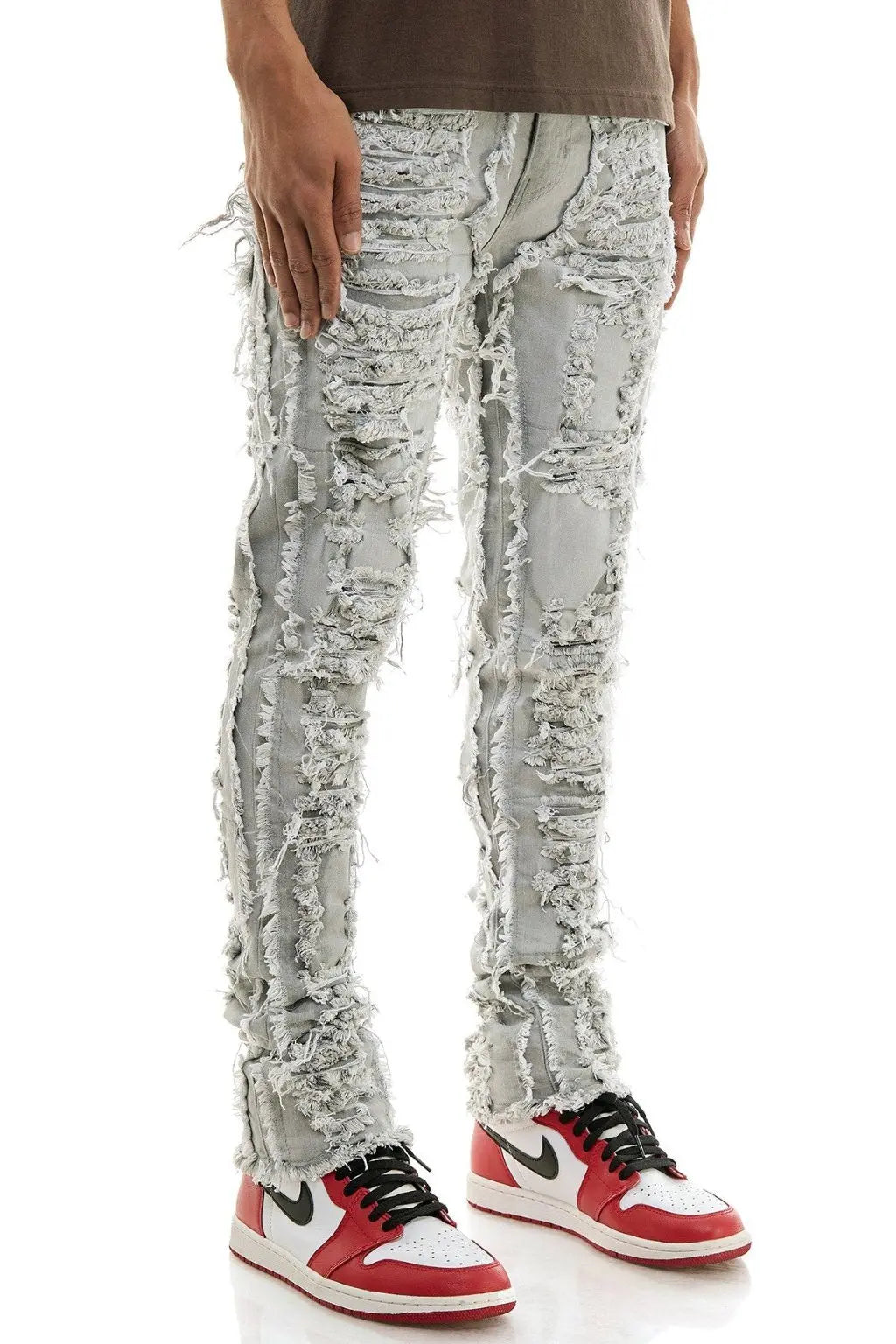 Epix It Distressed Jacquard Super Skinny Jeans - Epicplacess